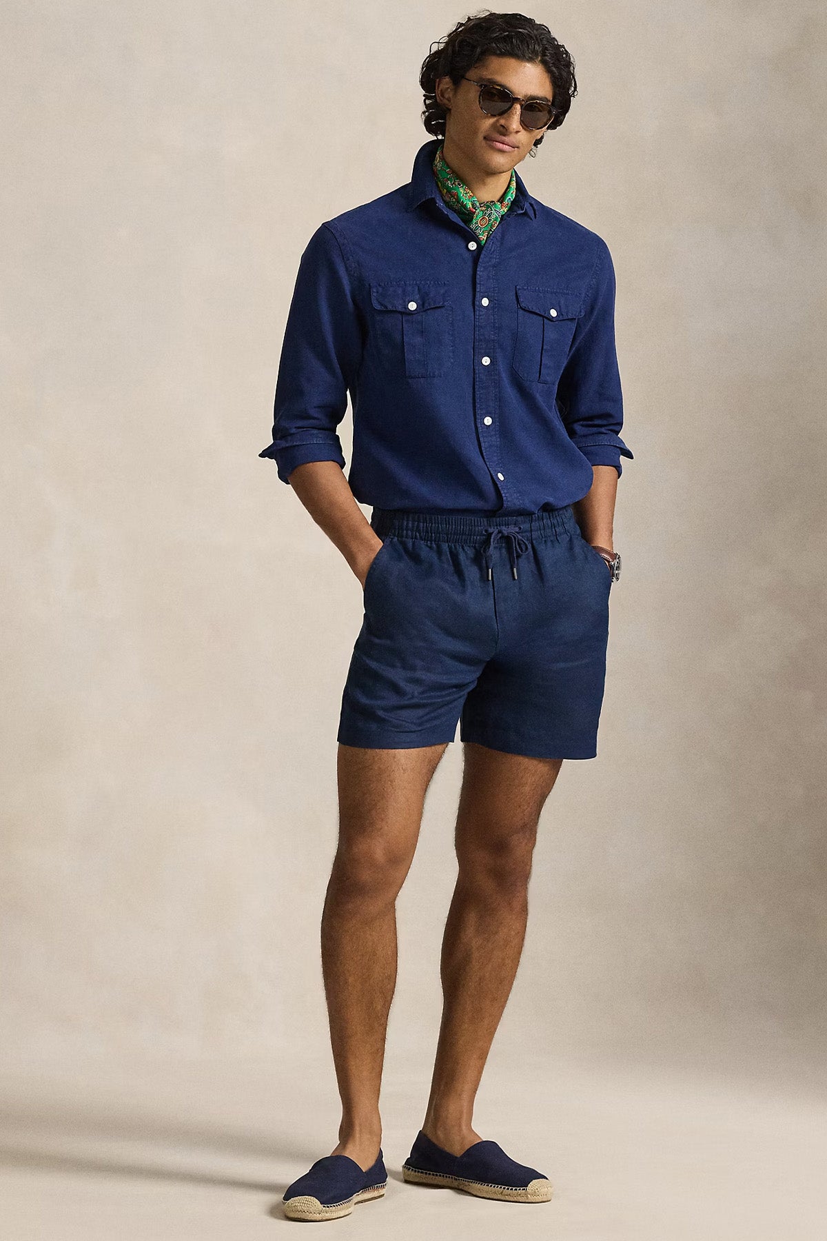 Polo Ralph Lauren Regular Fit Beli Lastikli Keten Şort-Şort-Libas
