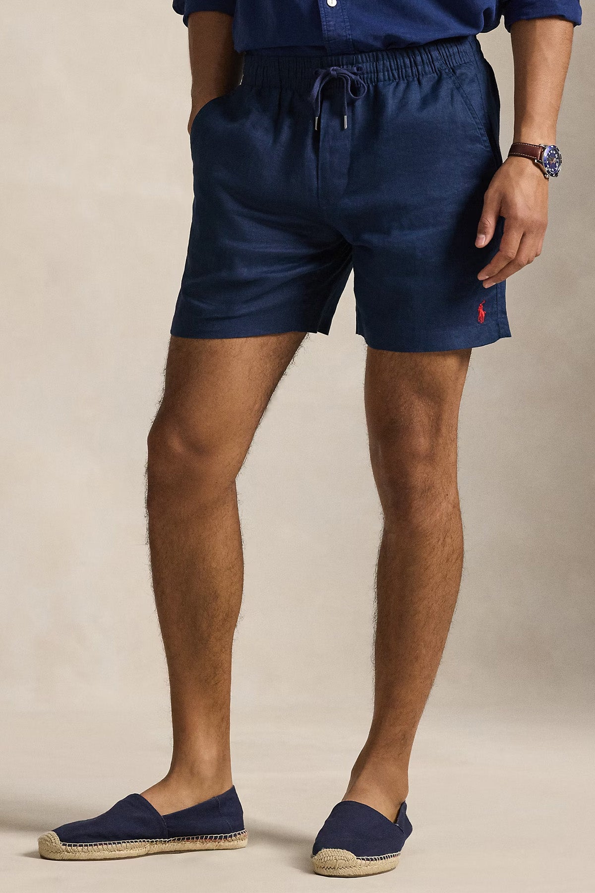 Polo Ralph Lauren Regular Fit Beli Lastikli Keten Şort-Şort-Libas