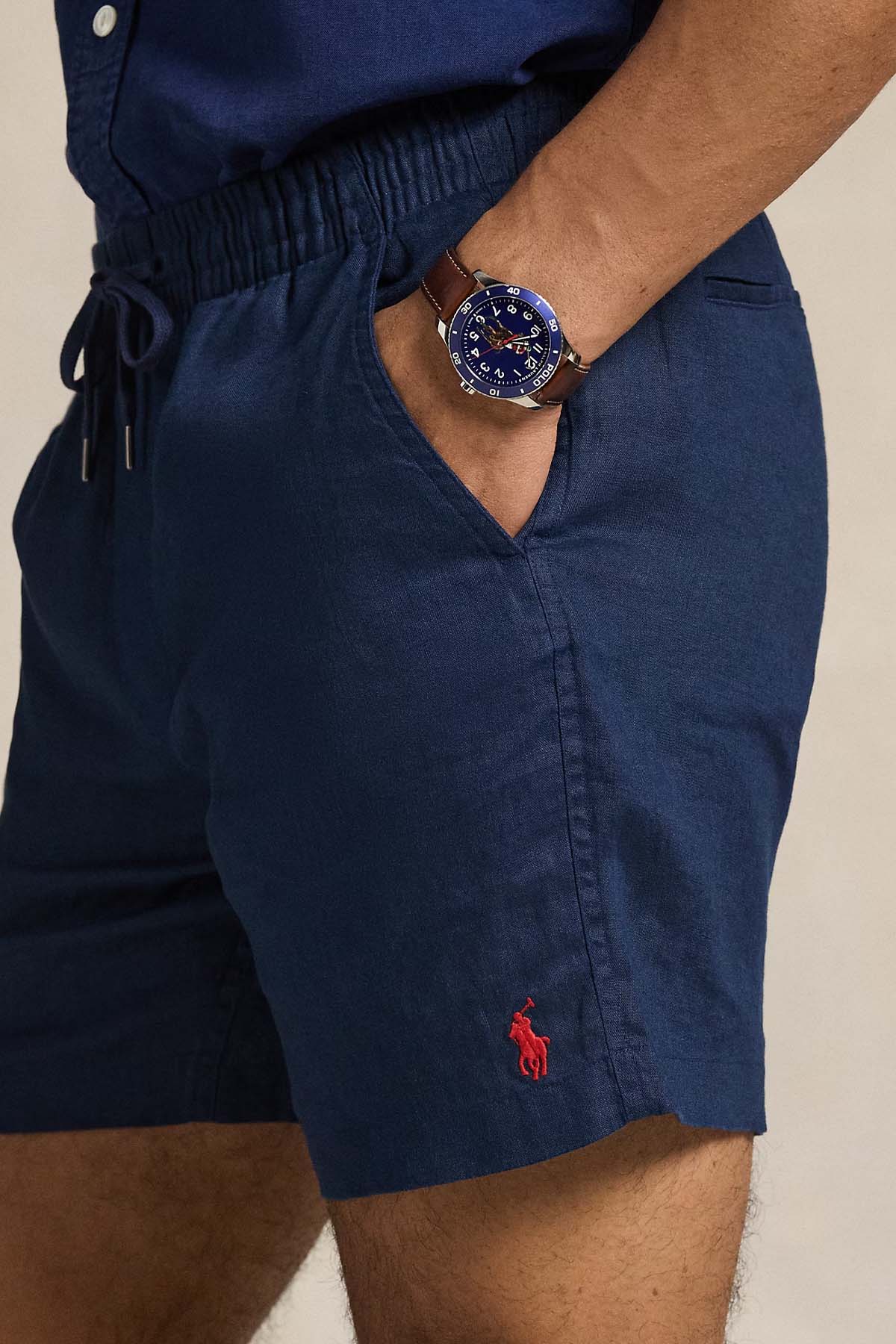 Polo Ralph Lauren Regular Fit Beli Lastikli Keten Şort-Şort-Libas