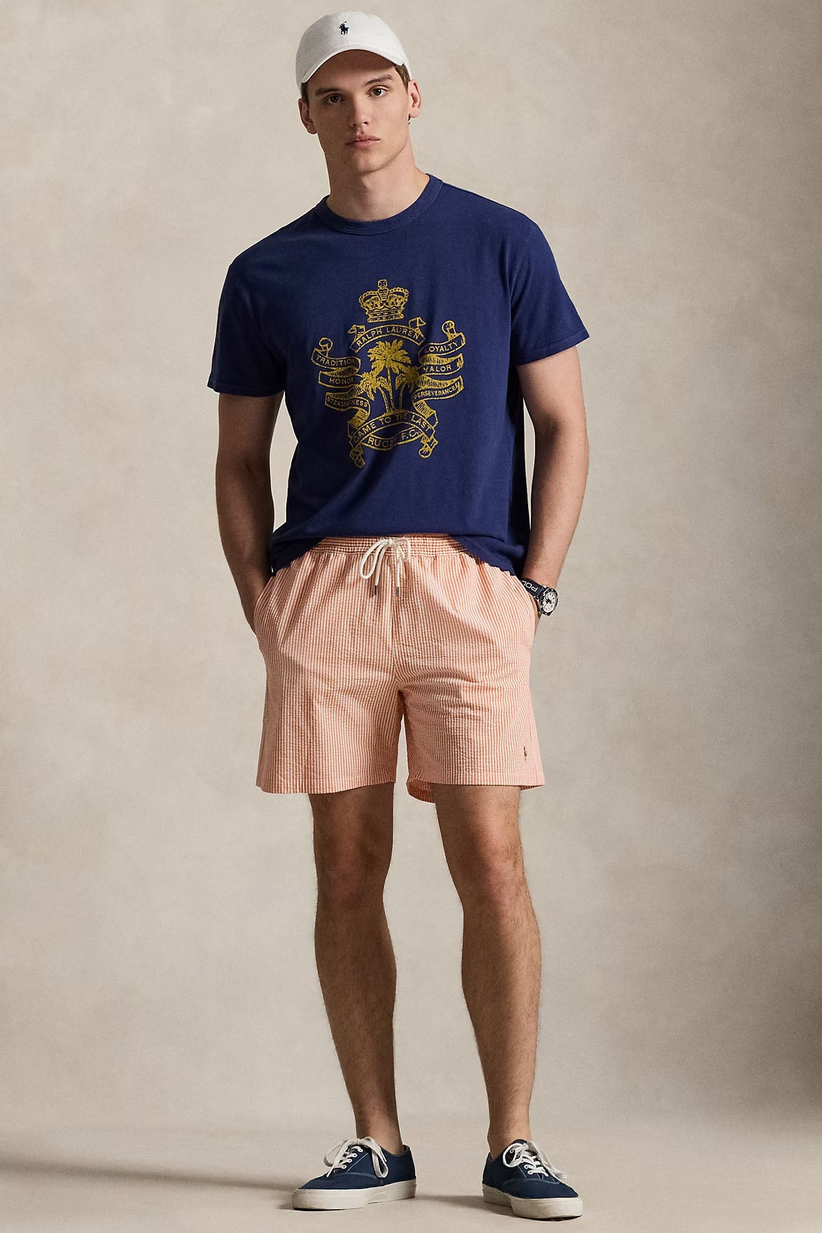 Polo Ralph Lauren Relaxed Fit Beli Lastikli Çizgili Streç Şort Mayo-Şort Mayo-Libas
