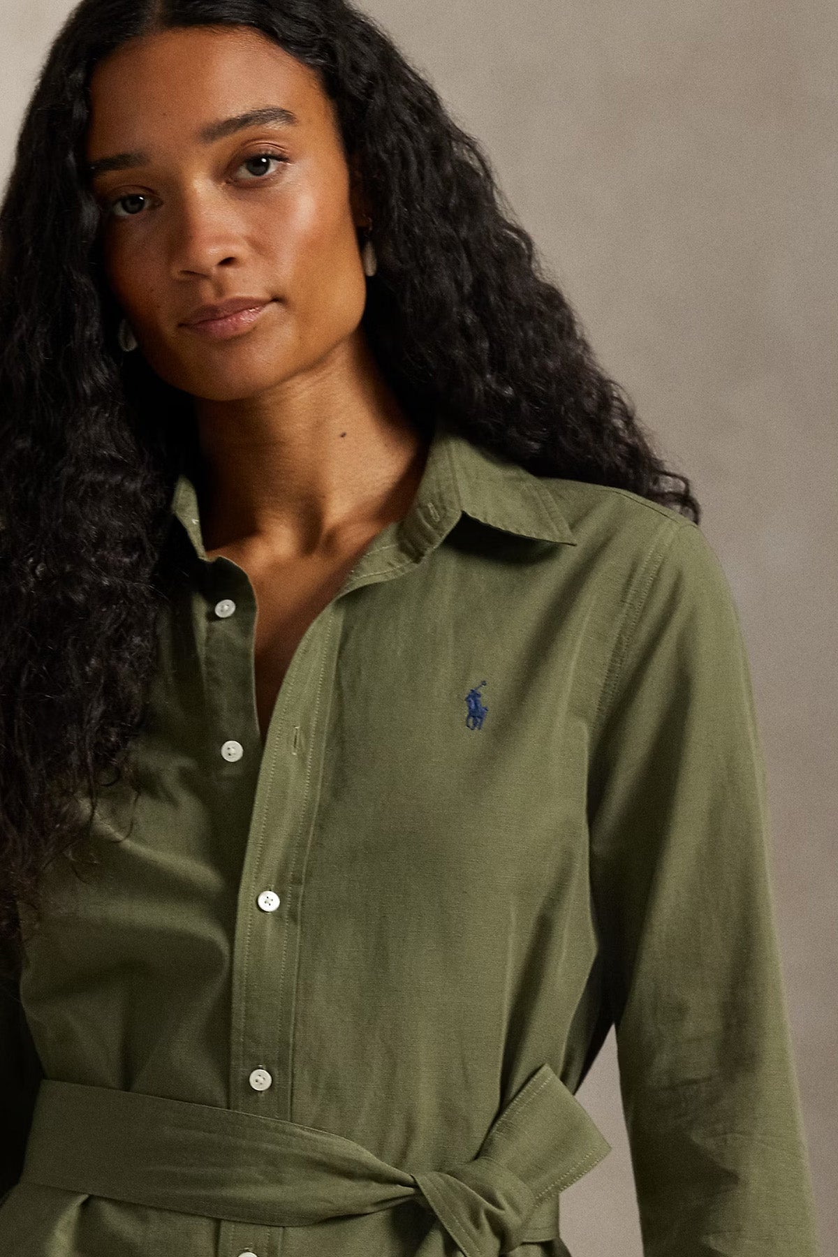 Polo Ralph Lauren Straight Fit Keten Midi Gömlek Elbise