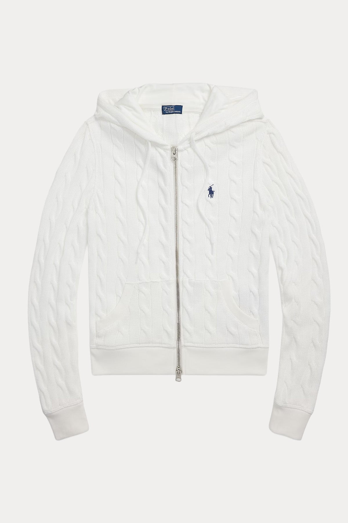 Polo Ralph Lauren Kapüşonlu Saç Örgü Triko Ceket