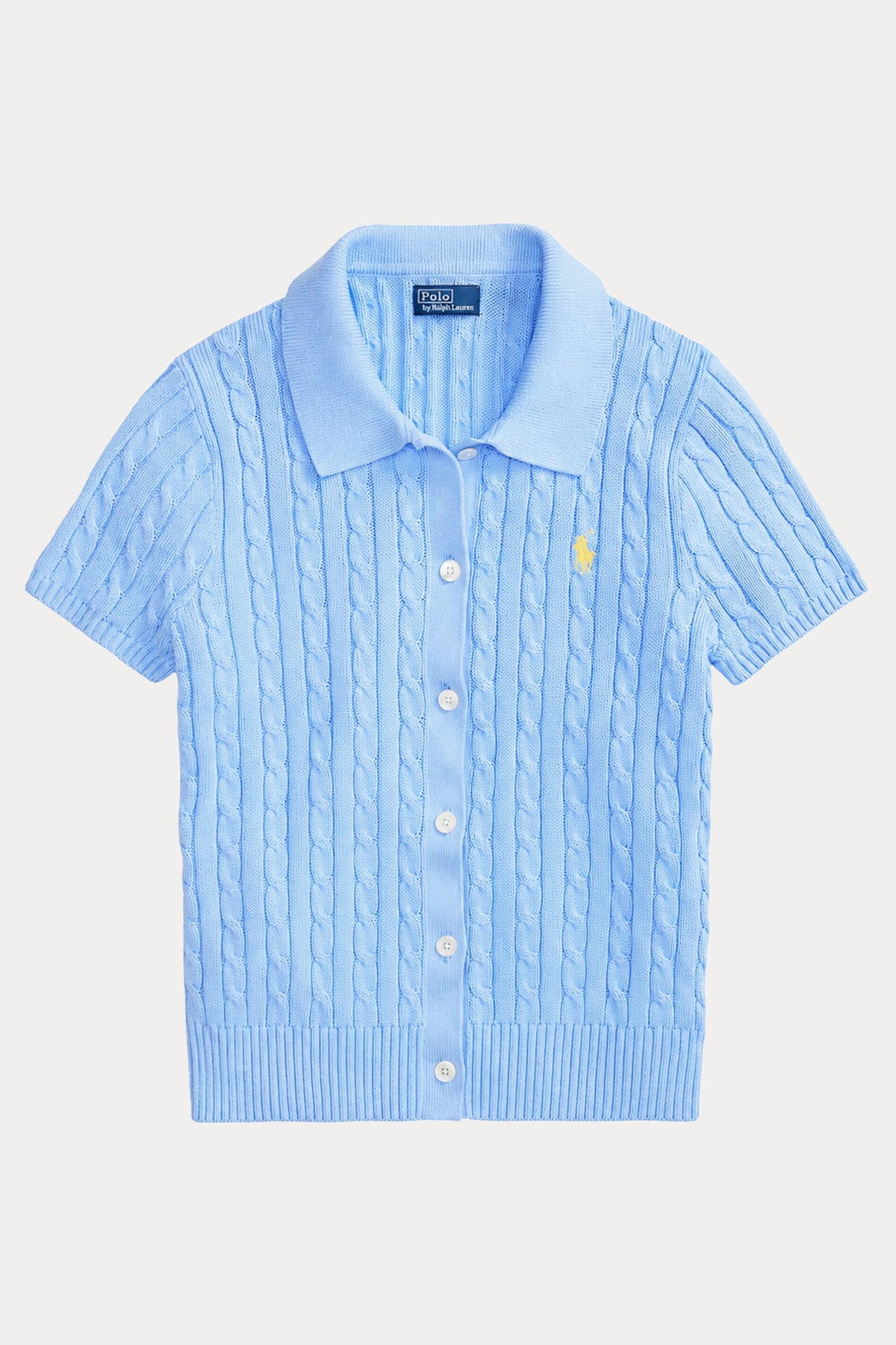 Polo Ralph Lauren Polo Yaka Saç Örgü Triko Ceket