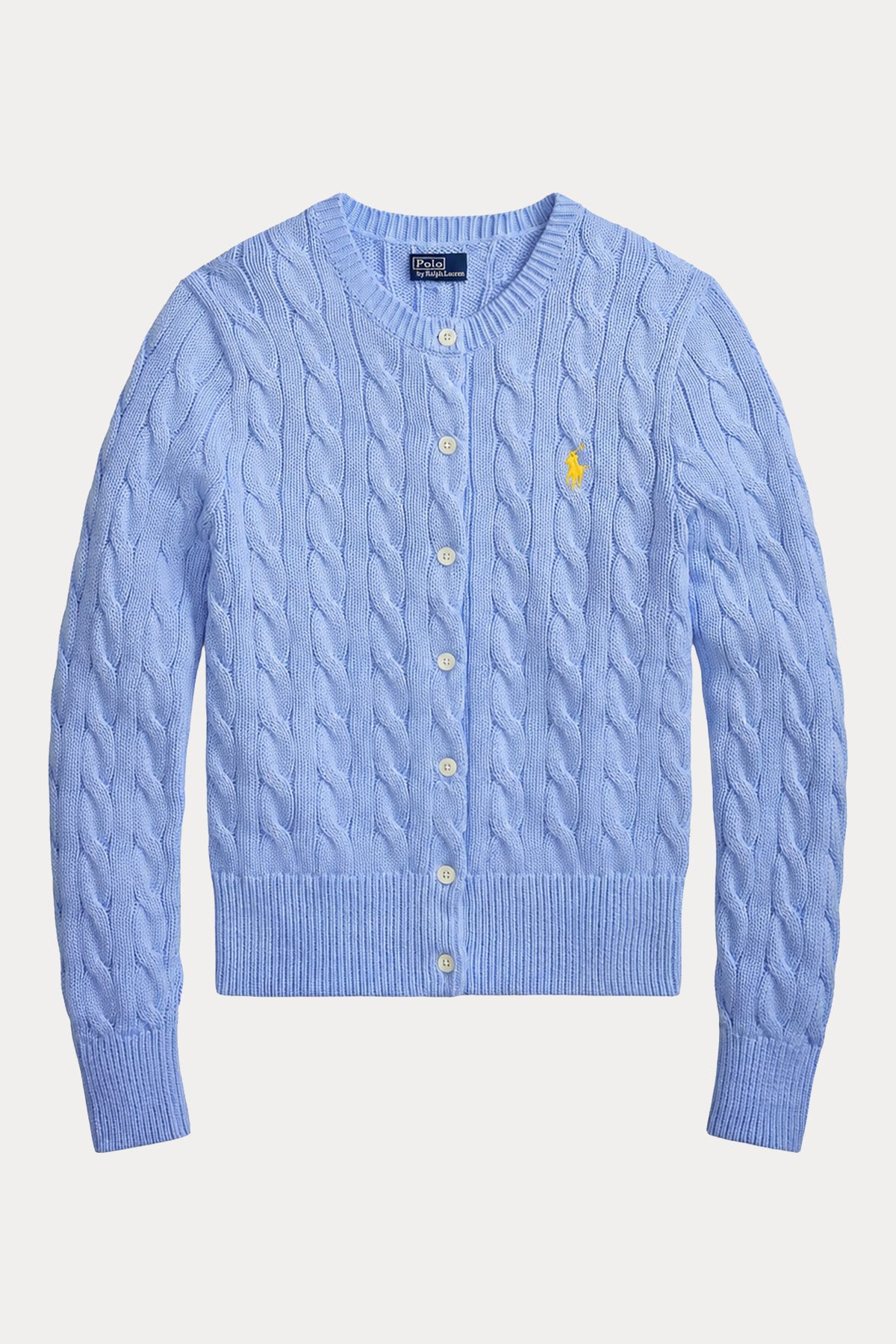 Polo Ralph Lauren Yuvarlak Yaka Saç Örgü Triko Ceket