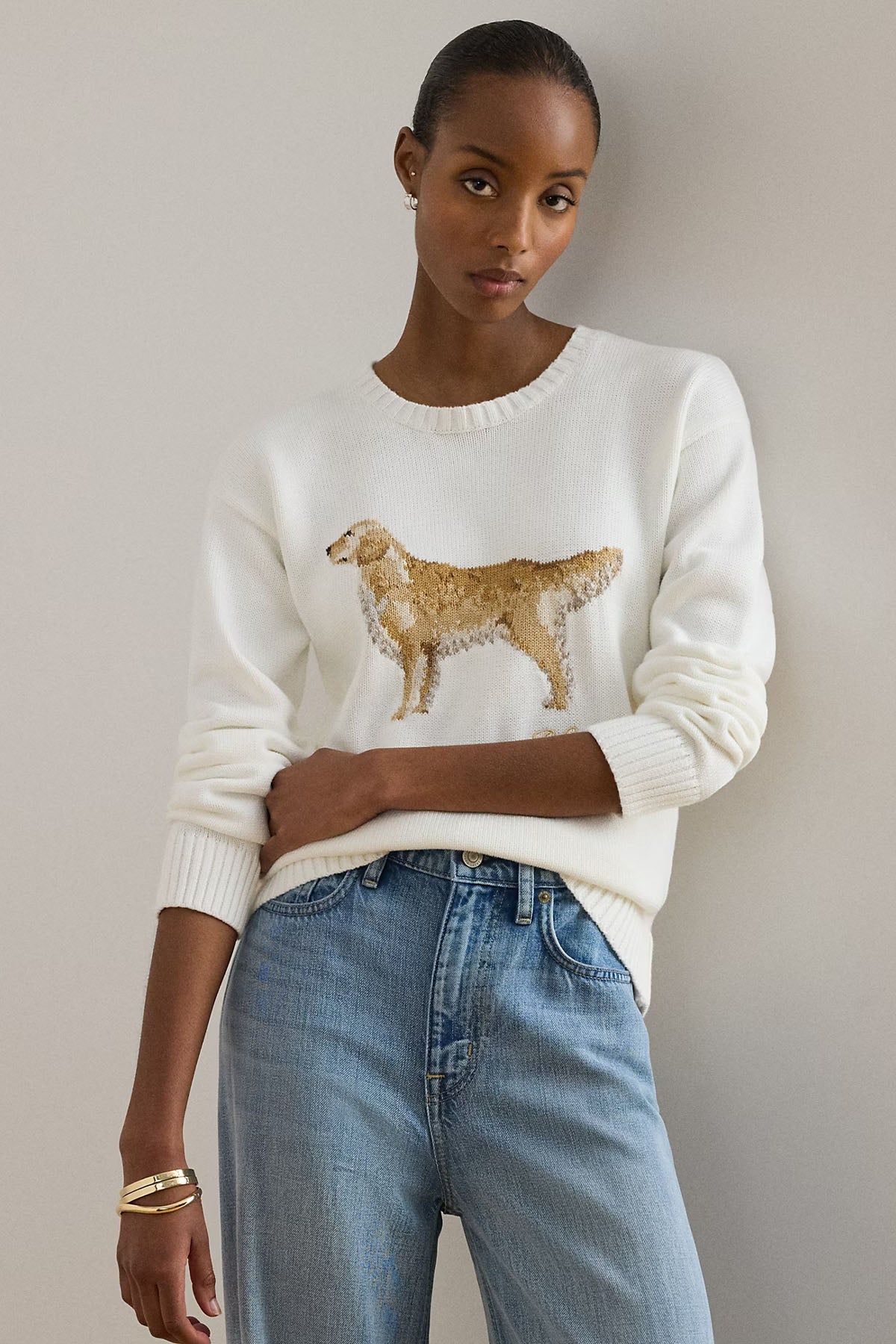 Polo Ralph Lauren Relaxed Fit Evcil Hayvan Temalı Örgü Triko