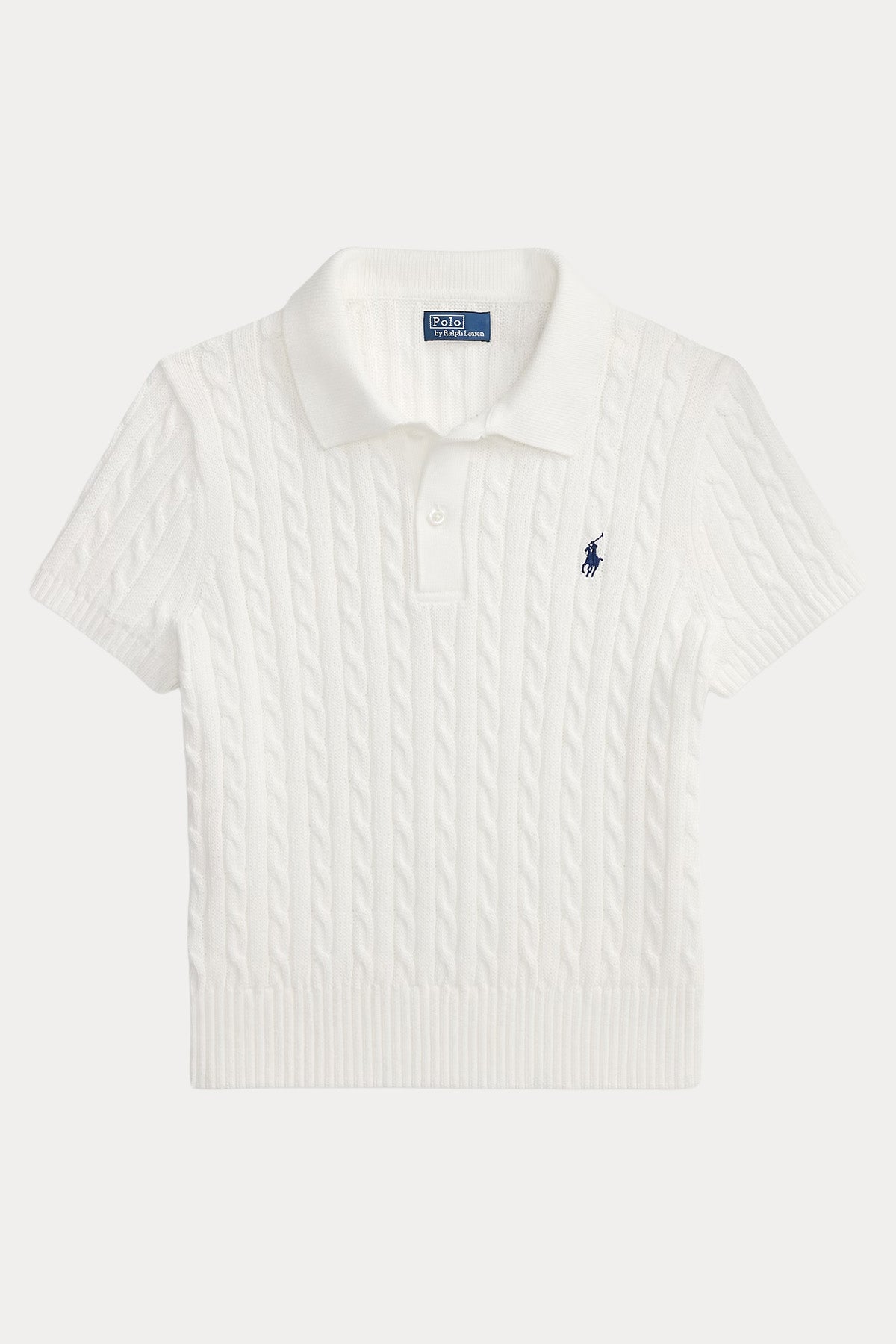 Polo Ralph Lauren Slightly Cropped Fit Polo Yaka Saç Örgü Triko