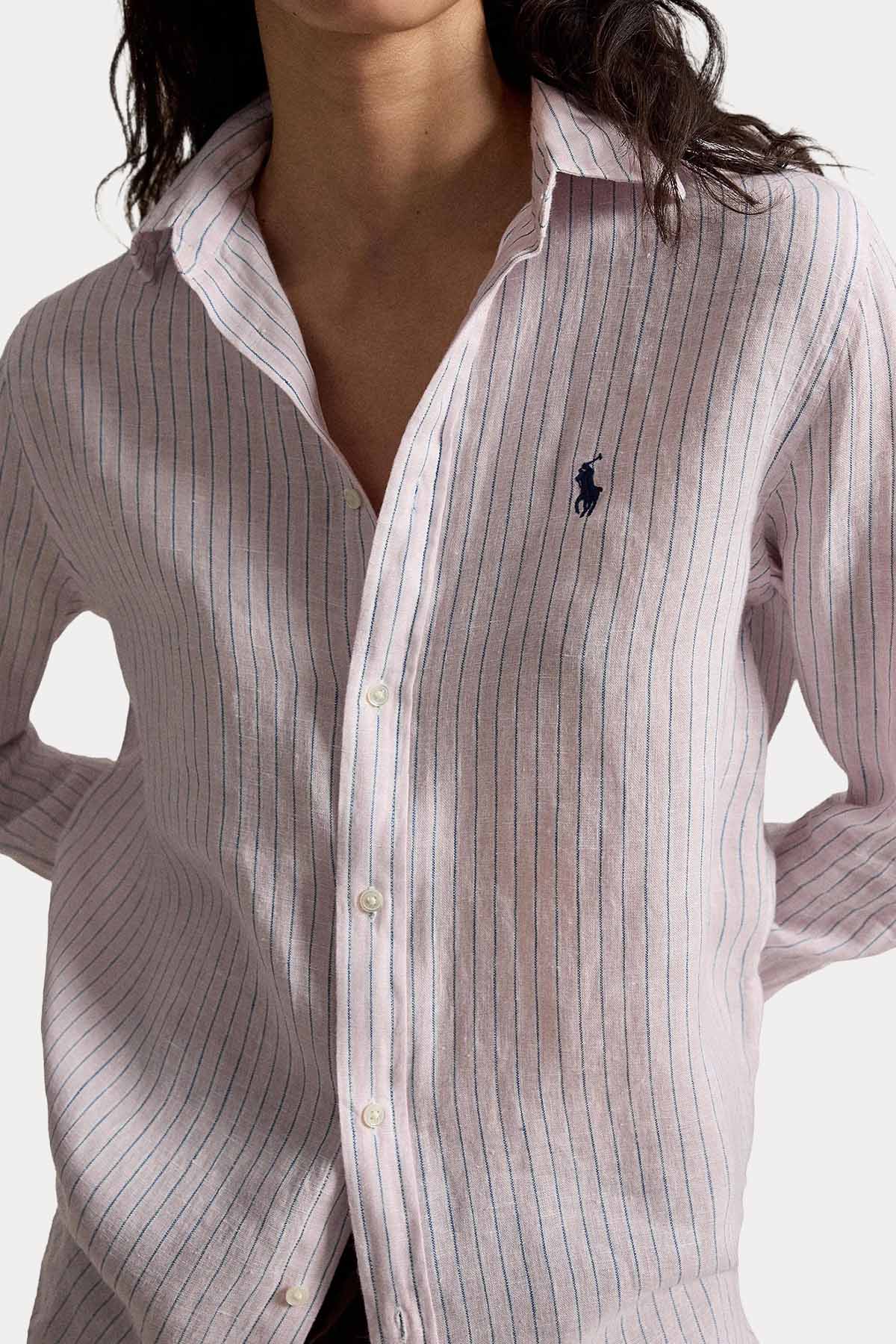 Polo Ralph Lauren Classic Fit Çizgili Keten Gömlek