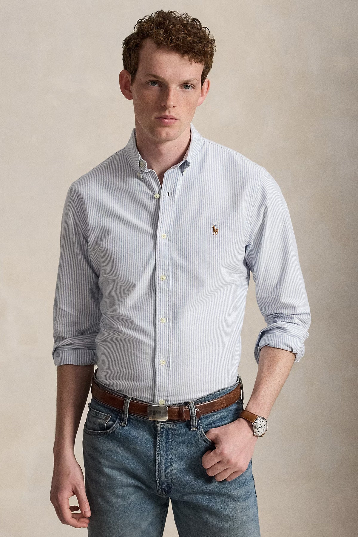 Polo Ralph Lauren Slim Fit Çizgili Oxford Gömlek