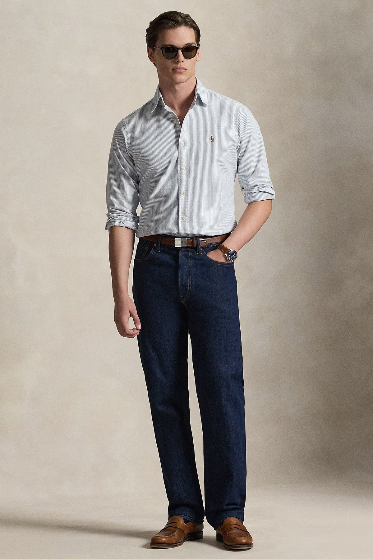Polo Ralph Lauren Custom Fit Çizgili Oxford Gömlek