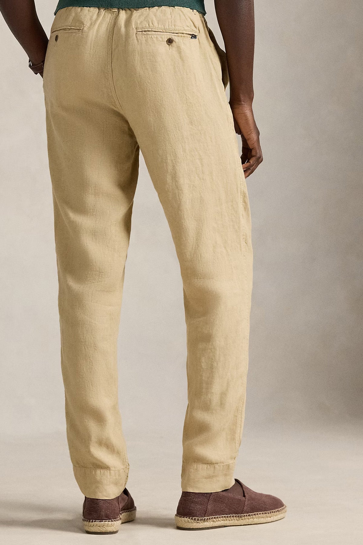 Polo Ralph Lauren Slim Tapered Fit Beli Lastikli Tek Pile Keten Pantolon