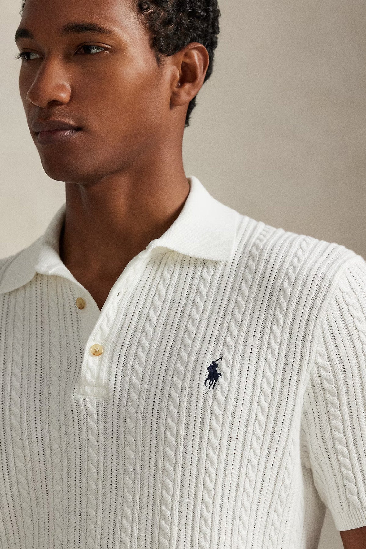 Polo Ralph Lauren Regular Fit Polo Yaka Saç Örgü Triko