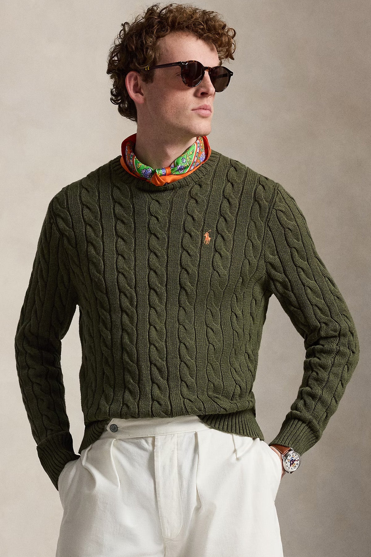 Polo Ralph Lauren Yuvarlak Yaka Saç Örgü Triko