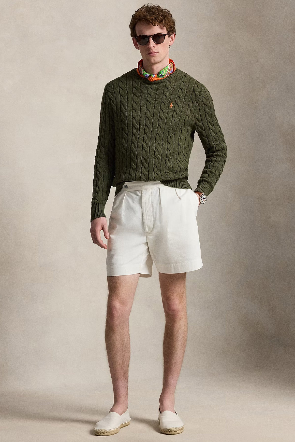Polo Ralph Lauren Yuvarlak Yaka Saç Örgü Triko