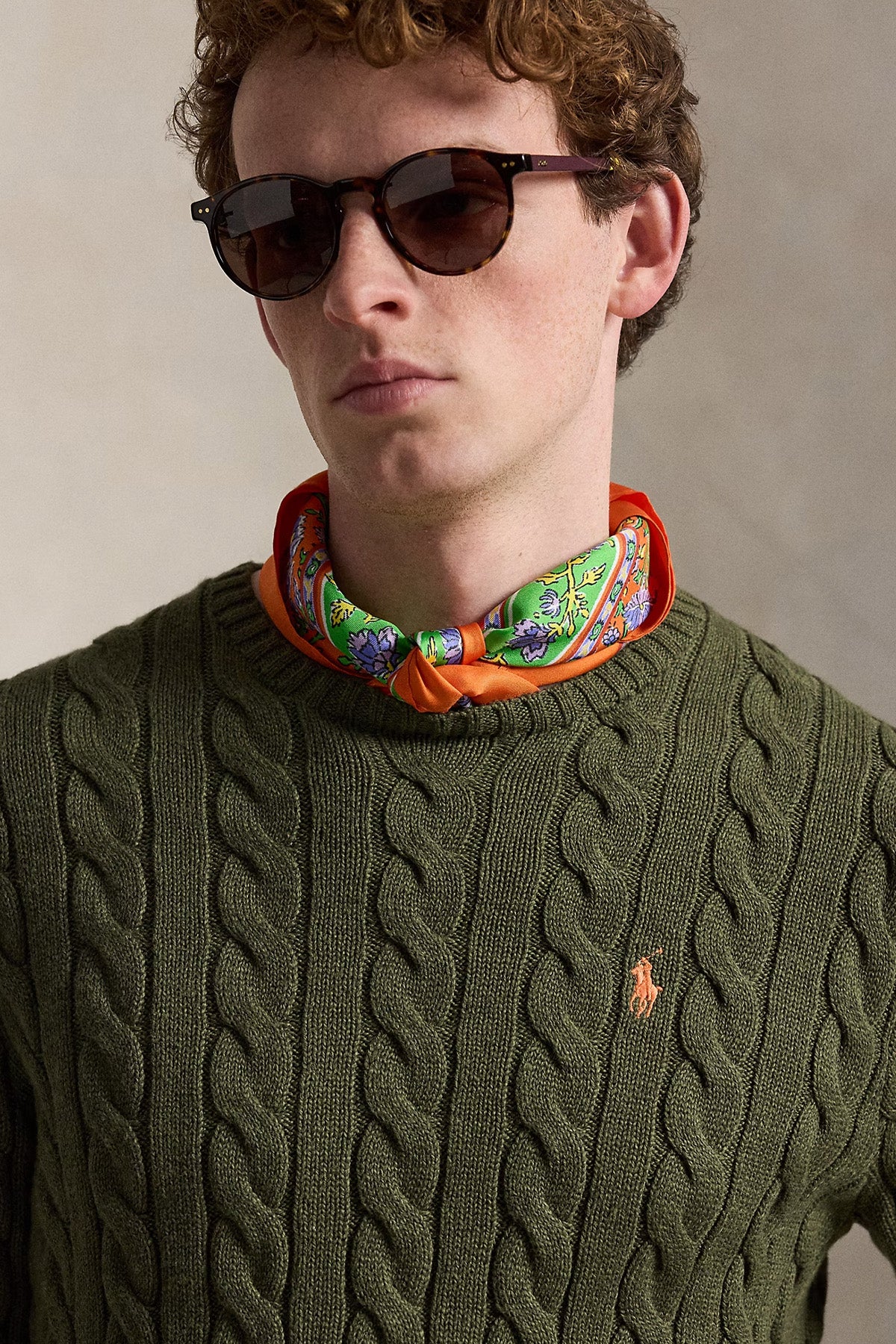 Polo Ralph Lauren Yuvarlak Yaka Saç Örgü Triko