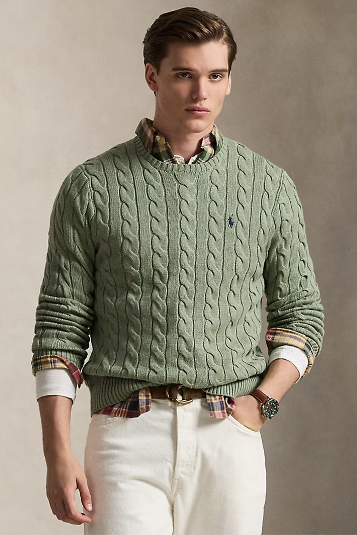 Polo Ralph Lauren Yuvarlak Yaka Saç Örgü Triko