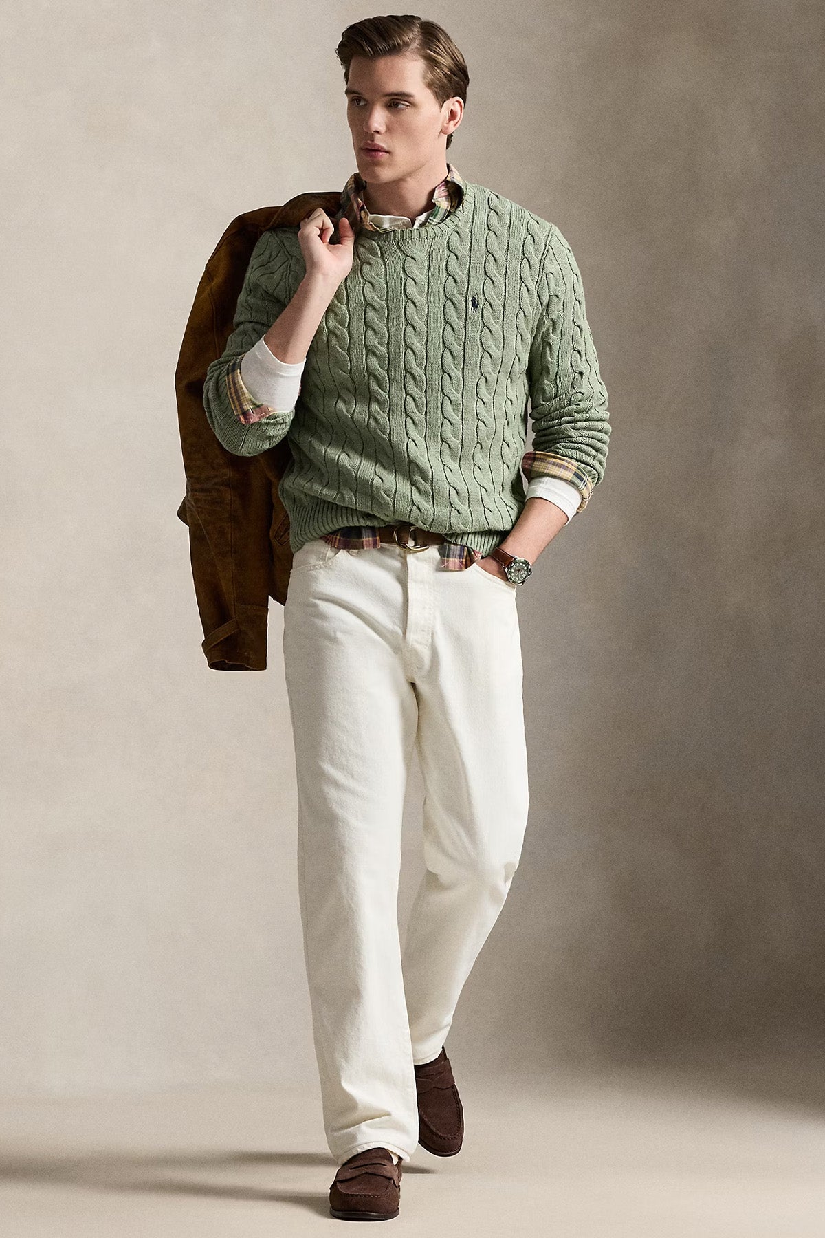 Polo Ralph Lauren Yuvarlak Yaka Saç Örgü Triko