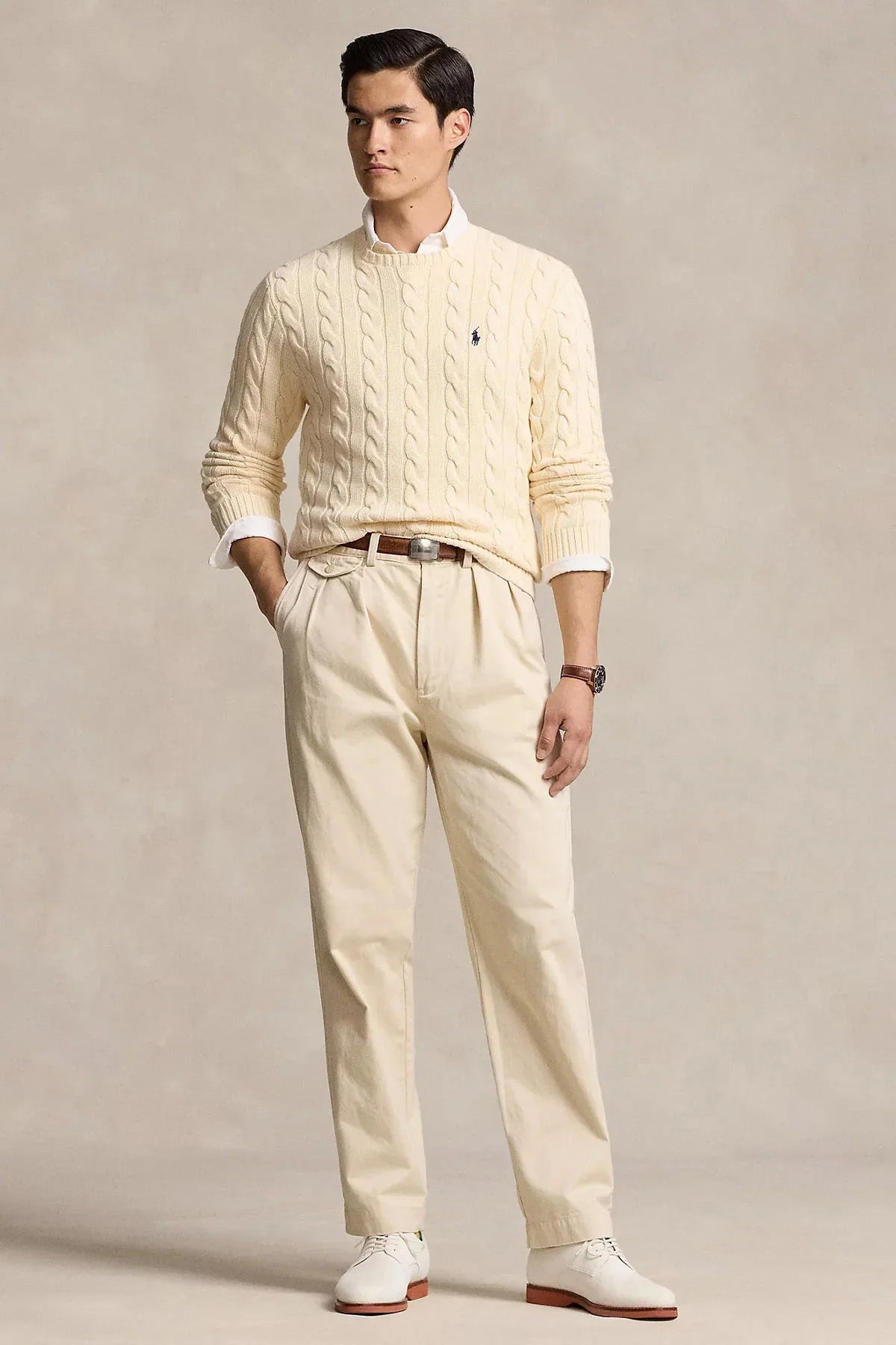 Polo Ralph Lauren Yuvarlak Yaka Saç Örgü Triko