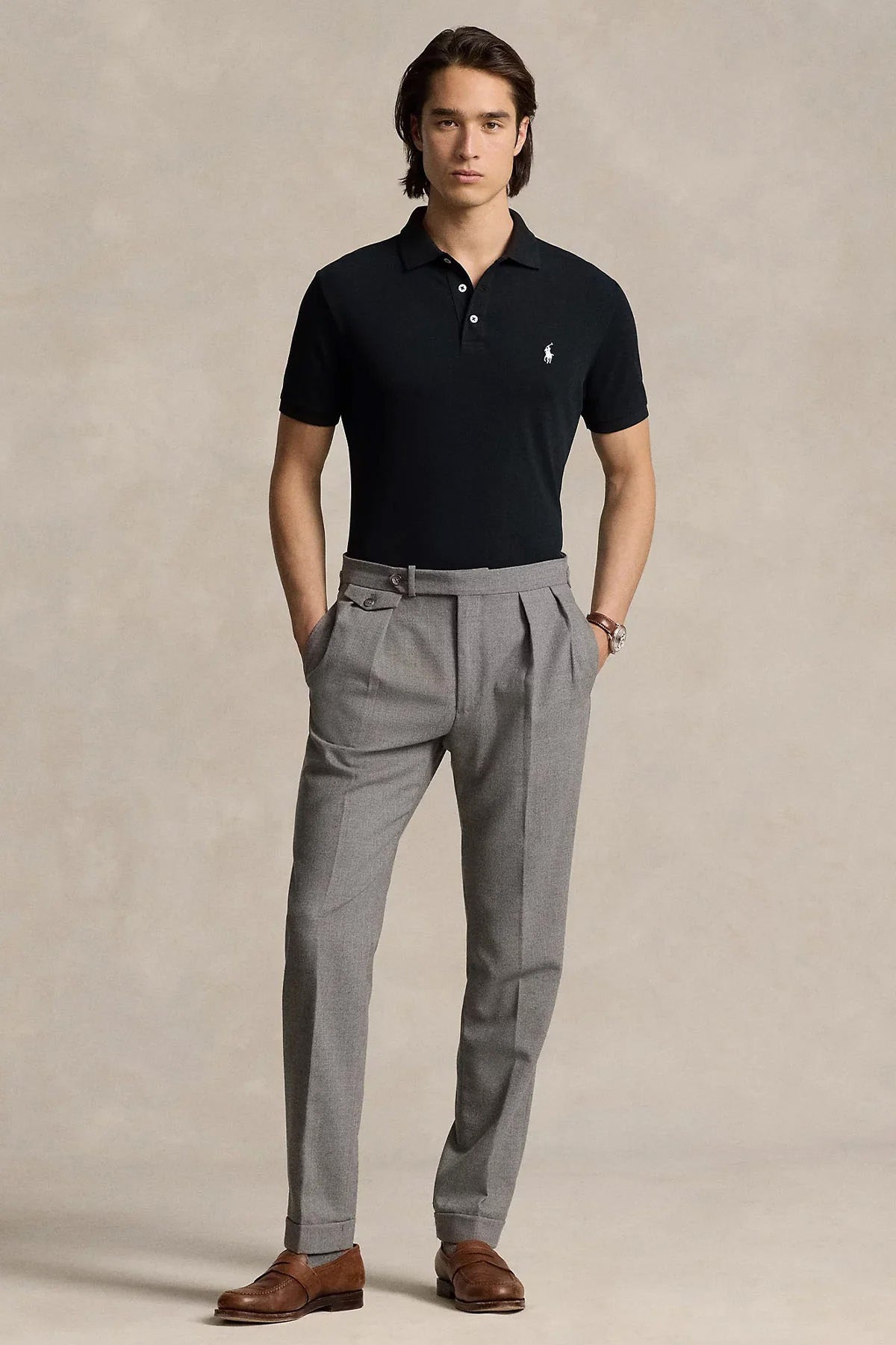 Polo Ralph Lauren Custom Slim Fit Stretch Mesh Polo Yaka T-shirt