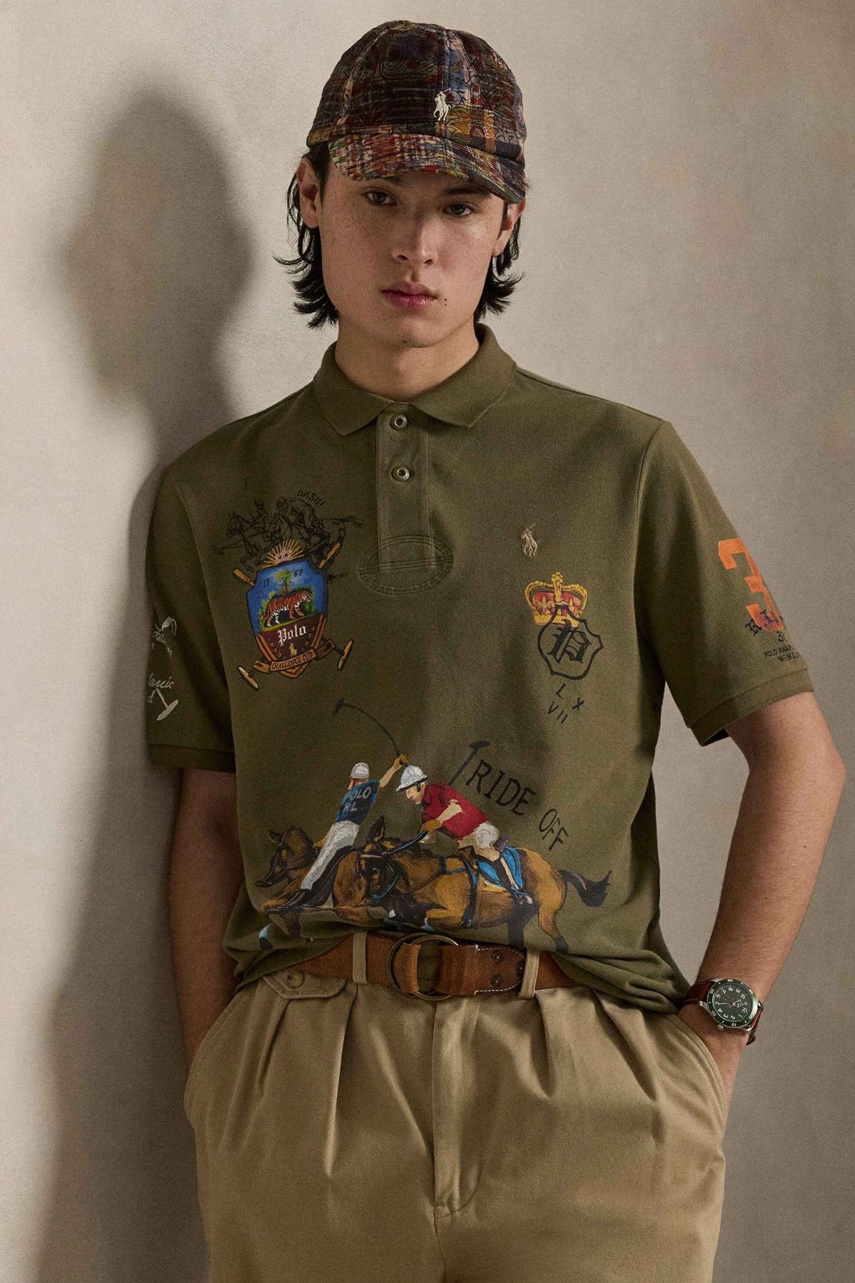 Polo Ralph Lauren Regular Fit Logolu Desen Baskılı Polo Yaka T-shirt