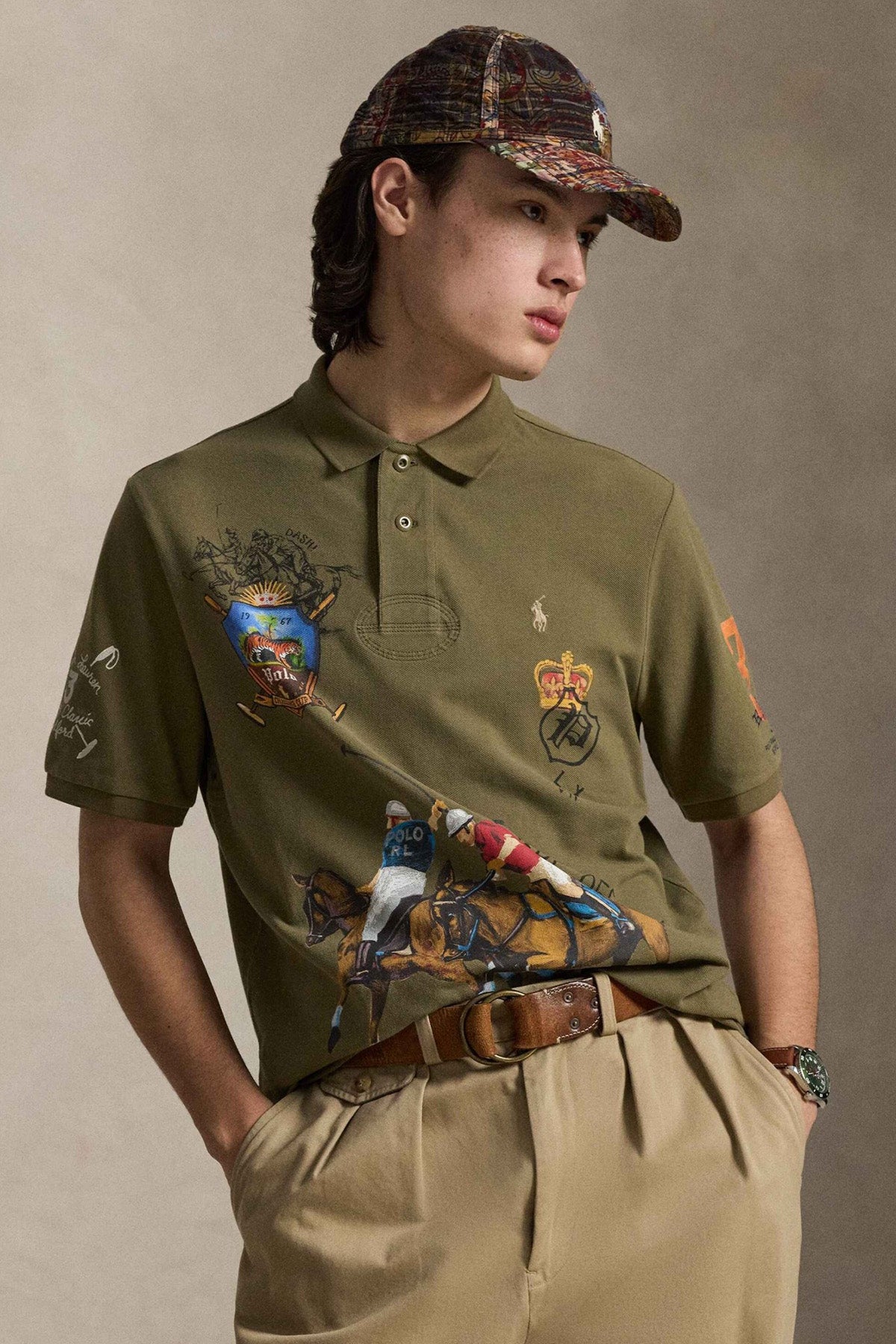 Polo Ralph Lauren Regular Fit Logolu Desen Baskılı Polo Yaka T-shirt