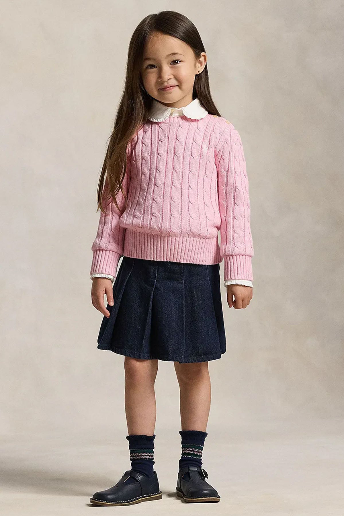 Polo Ralph Lauren Kids 2-3 Yaş Kız Çocuk Saç Örgü Triko