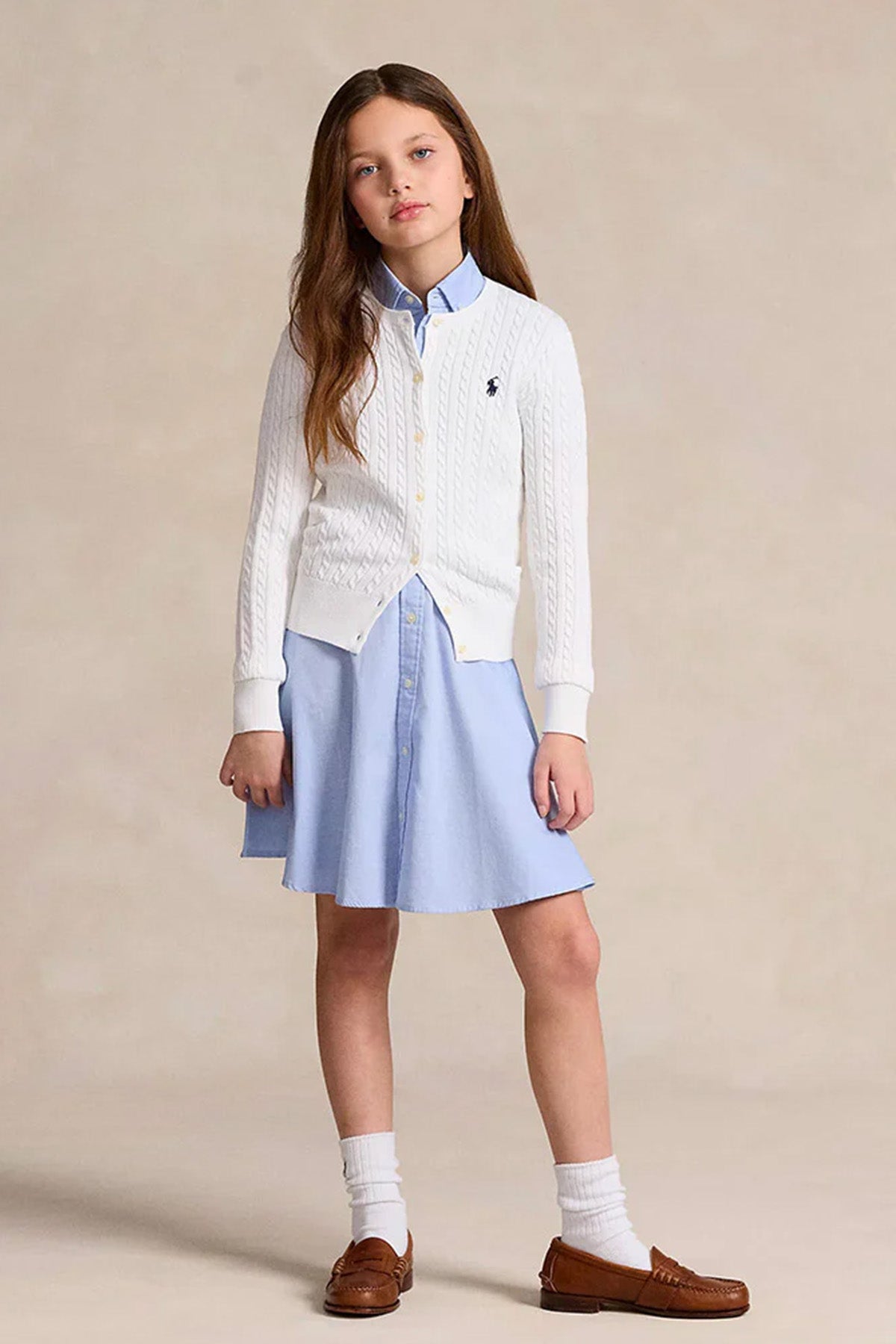 Polo Ralph Lauren Kids 5-6 Yaş Kız Çocuk Saç Örgü Triko Ceket