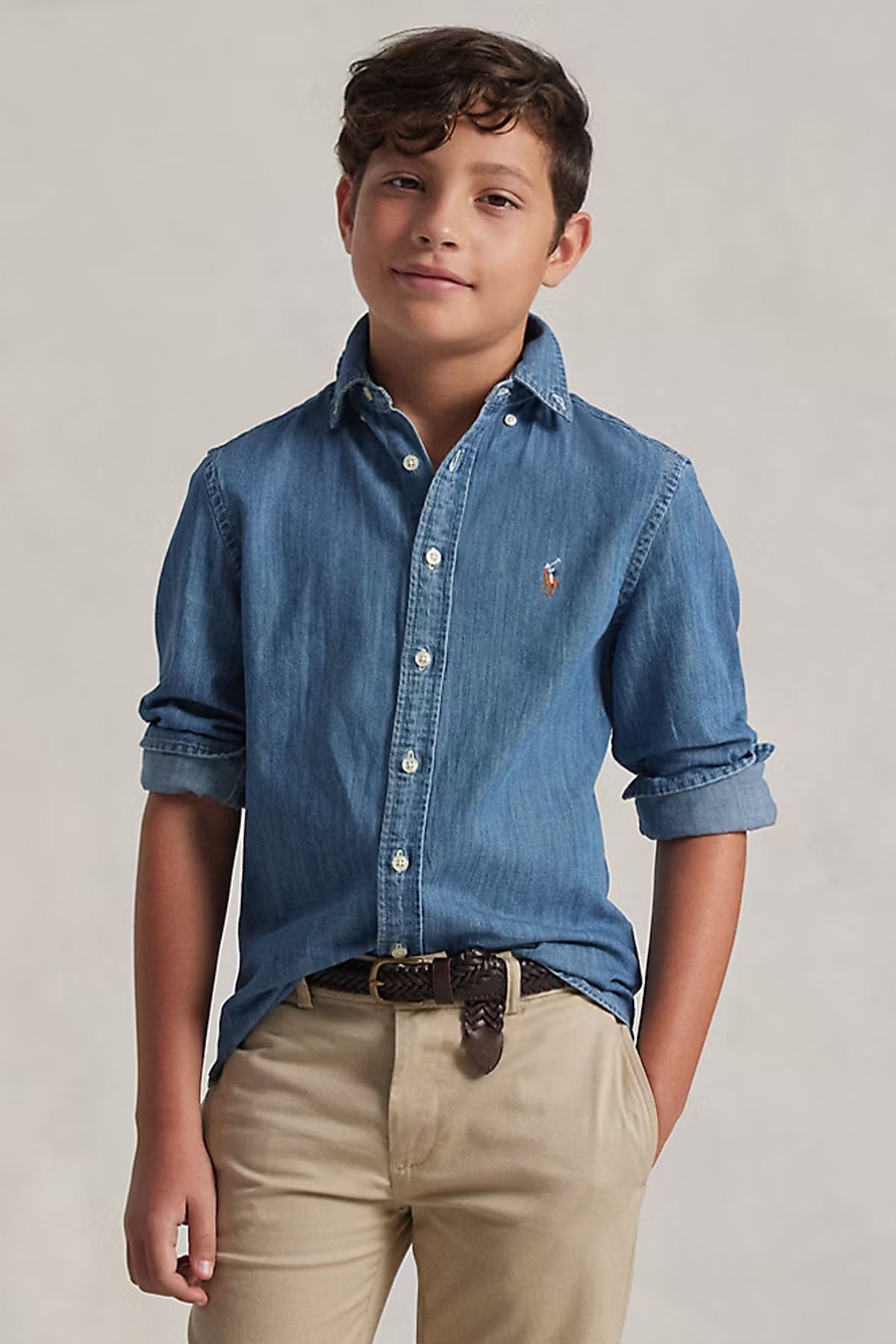Polo Ralph Lauren Kids S-M Beden Erkek Çocuk Denim Gömlek