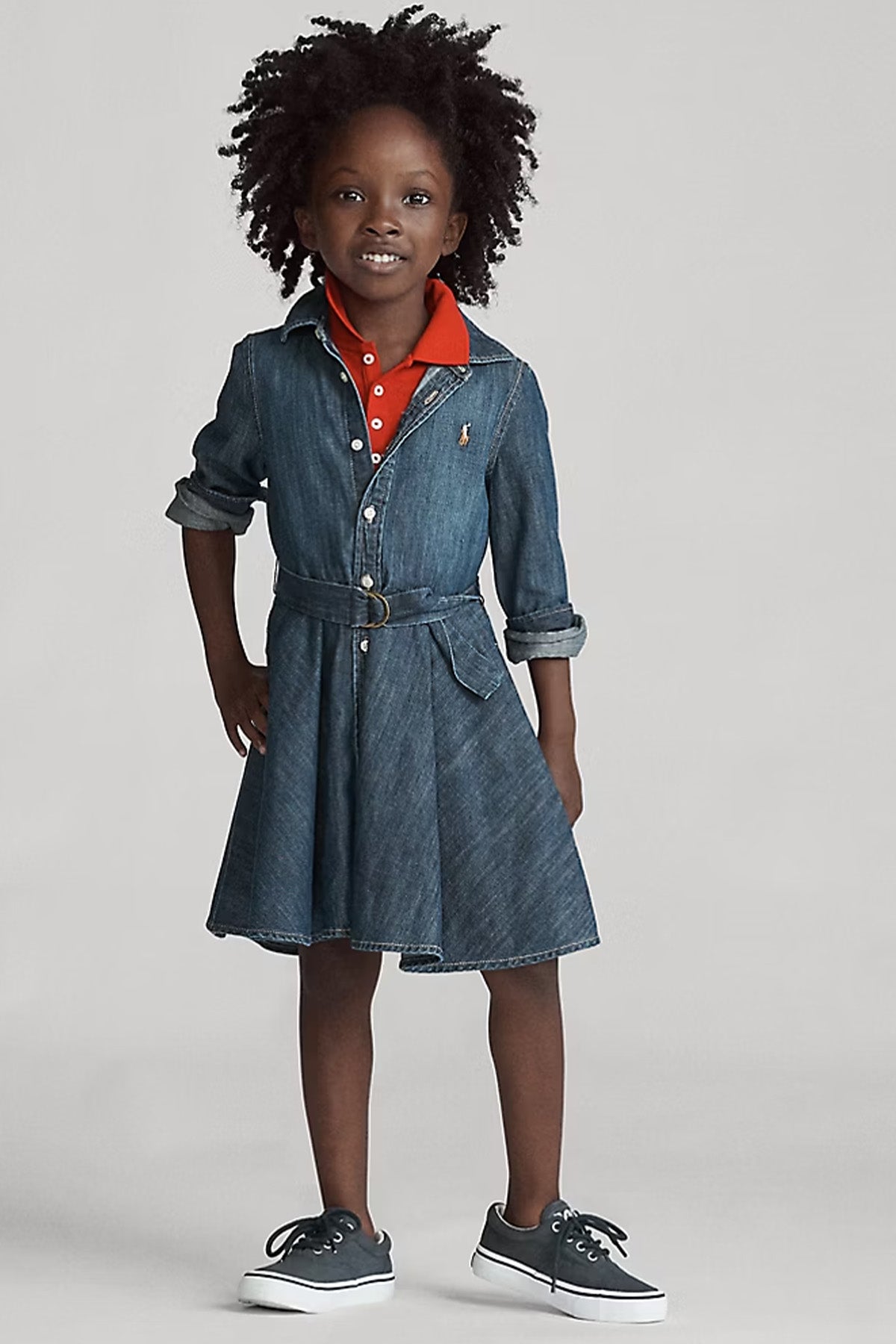 Polo Ralph Lauren Kids 4-6 Yaş Kız Çocuk Denim Gömlek Elbise