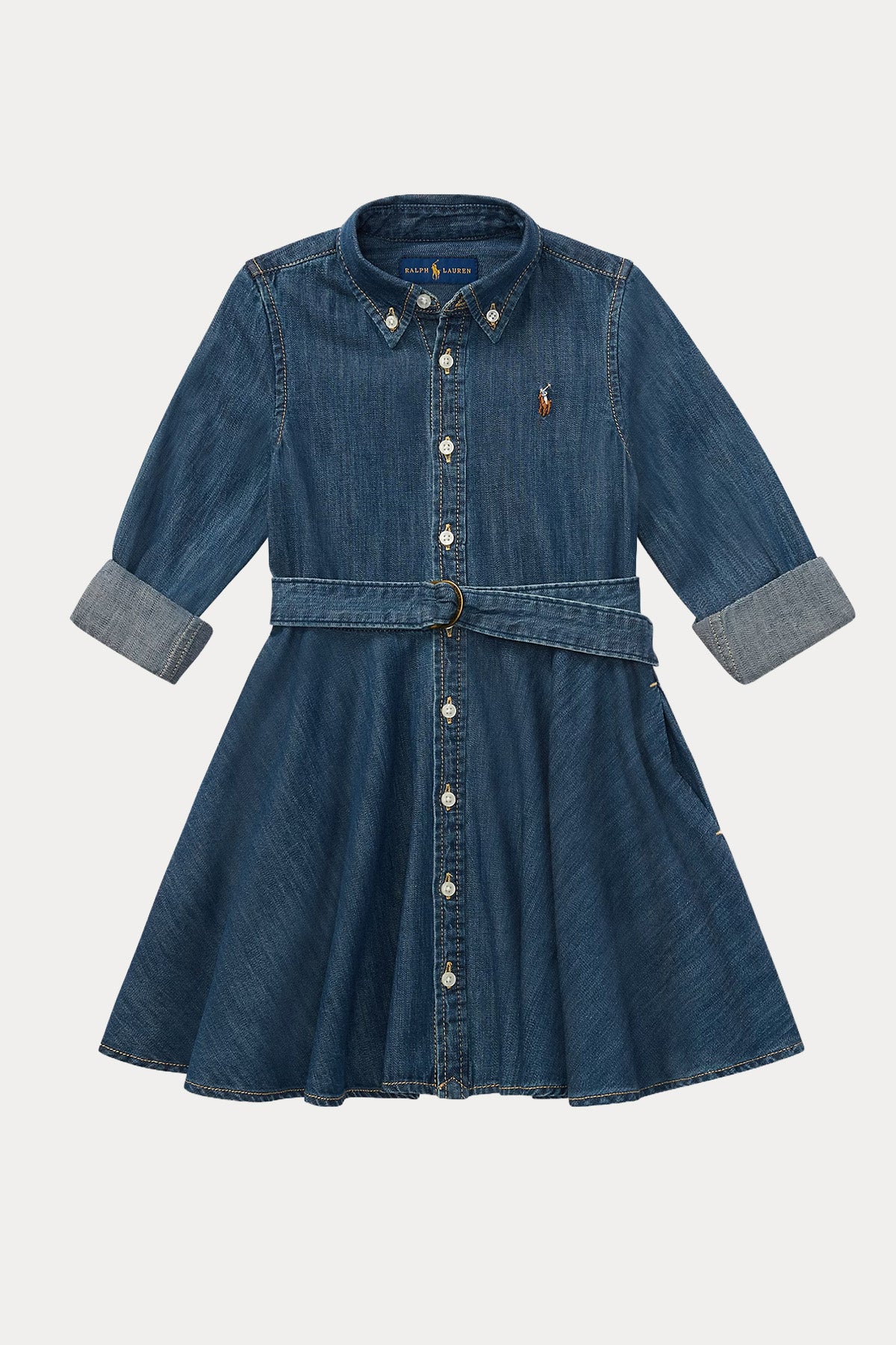 Polo Ralph Lauren Kids 4-6 Yaş Kız Çocuk Denim Gömlek Elbise