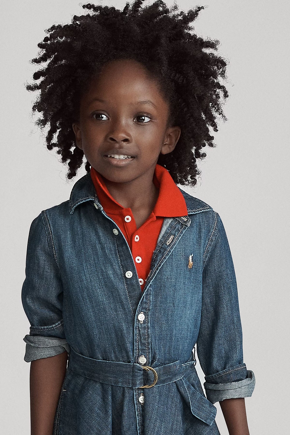 Polo Ralph Lauren Kids 4-6 Yaş Kız Çocuk Denim Gömlek Elbise