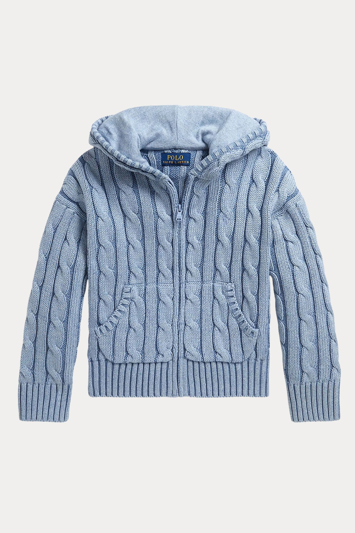 Polo Ralph Lauren Kids 4-6 Yaş Unisex Çocuk Saç Örgü Kapüşonlu Triko Ceket