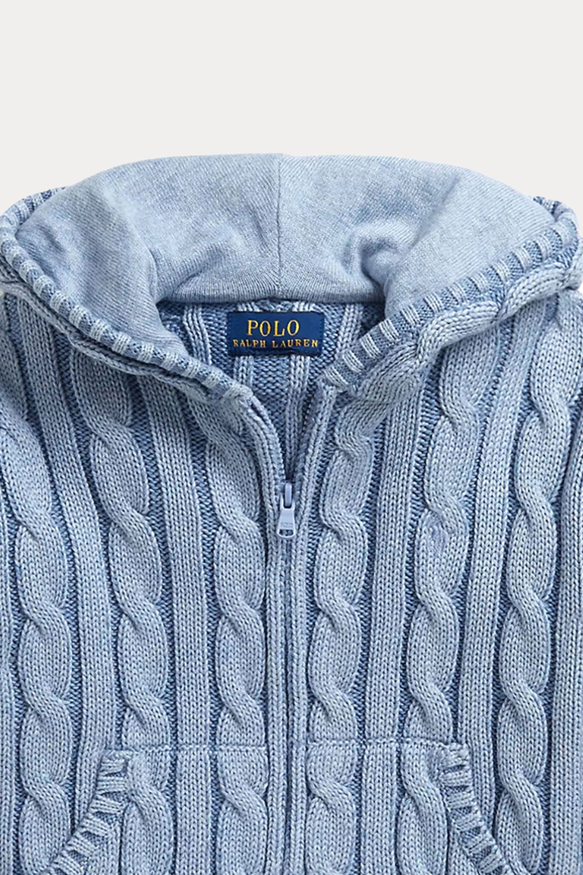 Polo Ralph Lauren Kids 4-6 Yaş Unisex Çocuk Saç Örgü Kapüşonlu Triko Ceket