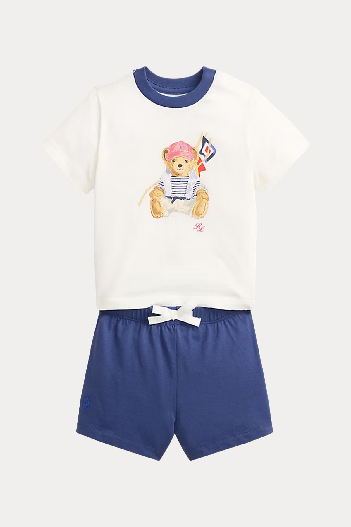 Polo Ralph Lauren Kids 12-18 Aylık Unisex Bebek Polo Bear T-shirt - Şort Set-T-shirt - Şort Set-Libas