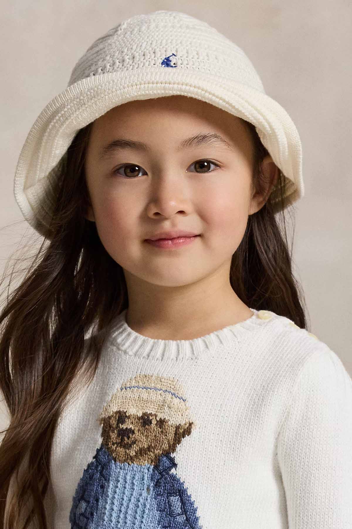 Polo Ralph Lauren Kids S-M Beden Kız Çocuk Örgü Pony Logolu Bucket Şapka-Şapka-Libas