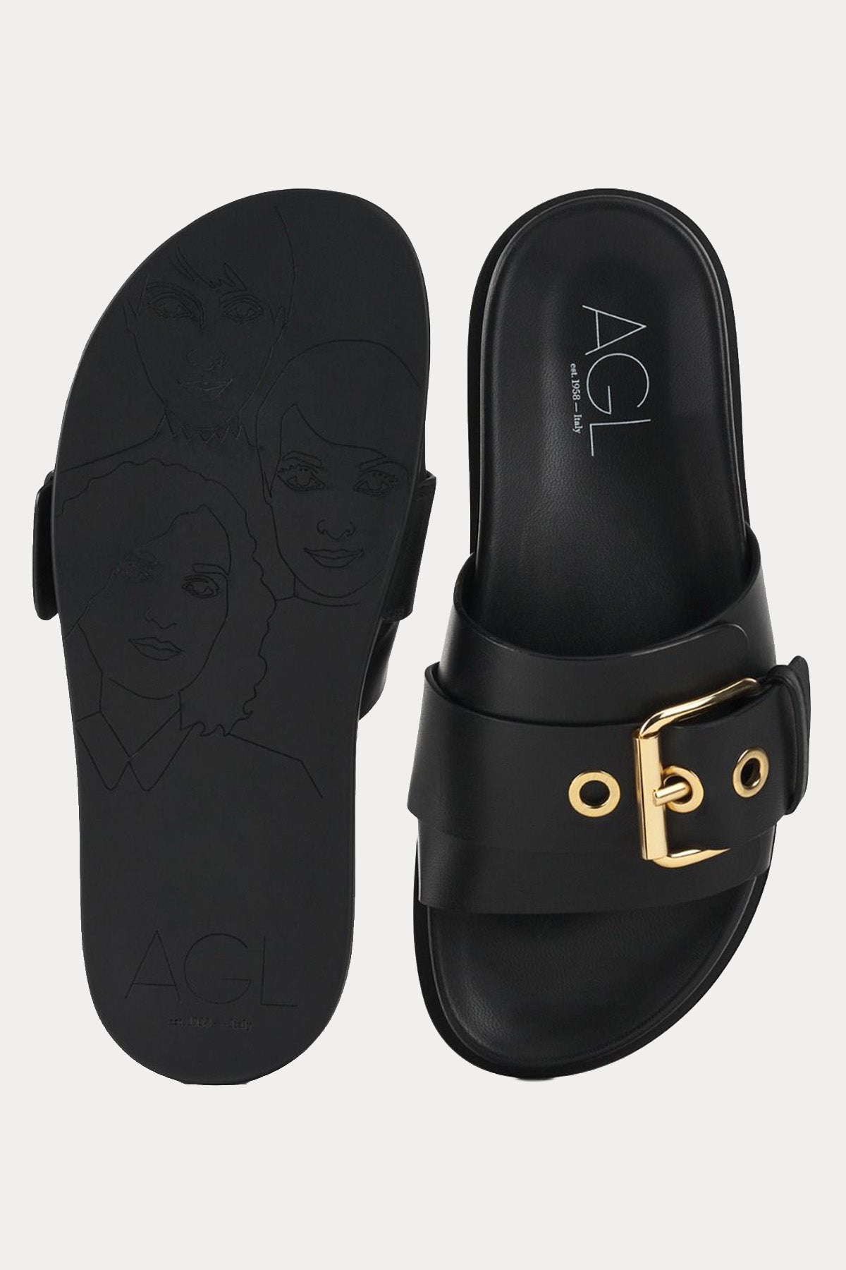 Agl Christina Metal Tokalı Deri Terlik-Terlik-Libas