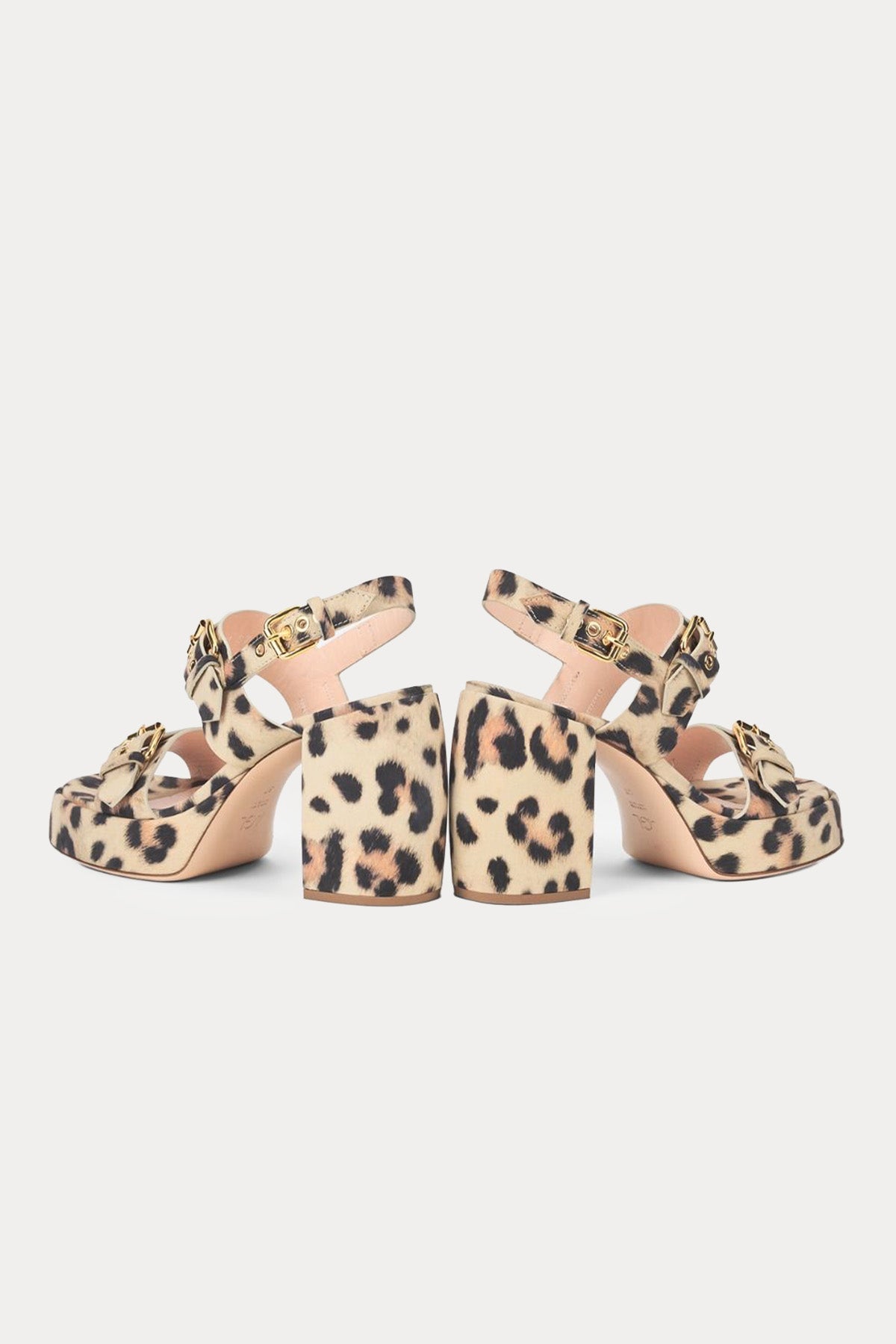 Agl Clio High Multi Buck Leopar Desenli Topuklu Süet Sandalet-Sandalet-Libas