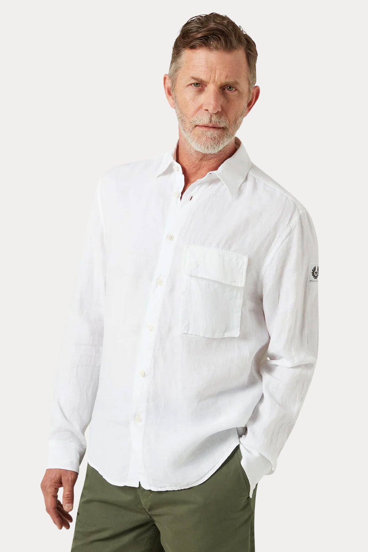 Belstaff Regular Fit Cep Detaylı Keten Gömlek-Gömlek-Libas