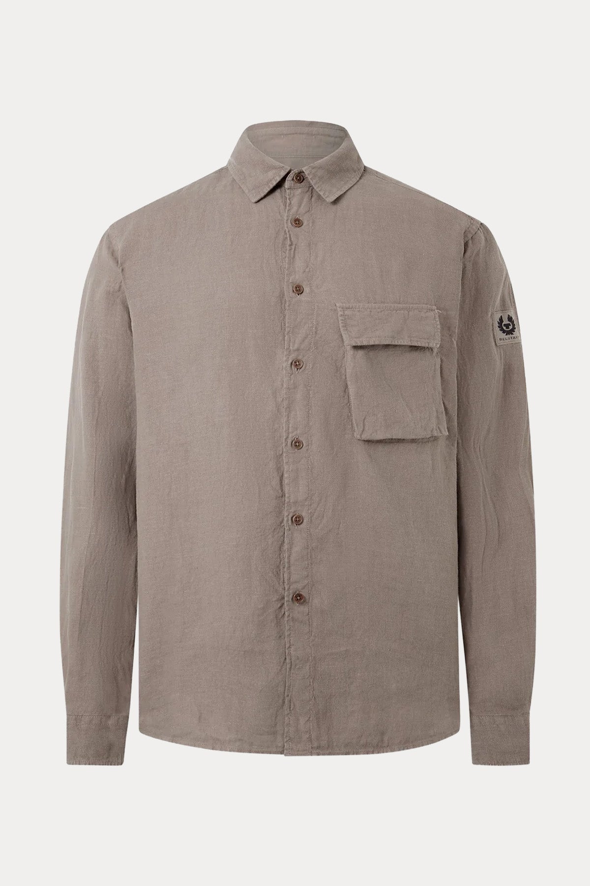 Belstaff Regular Fit Cep Detaylı Keten Gömlek-Gömlek-Libas