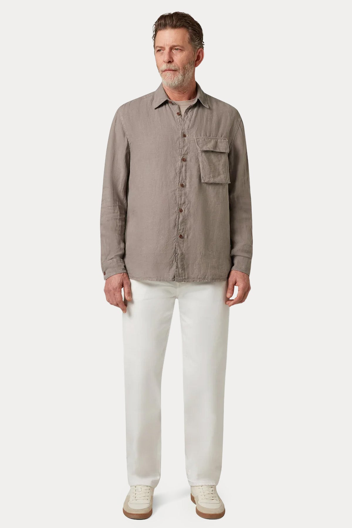 Belstaff Regular Fit Cep Detaylı Keten Gömlek-Gömlek-Libas