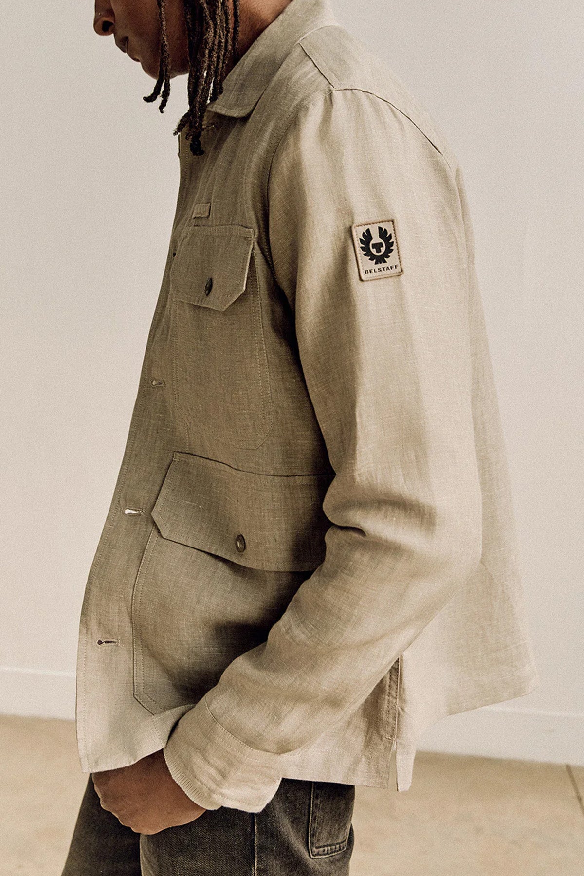 BELSTAFF ベージュ ミリタリージャケット Mサイズ 中古・古着通販