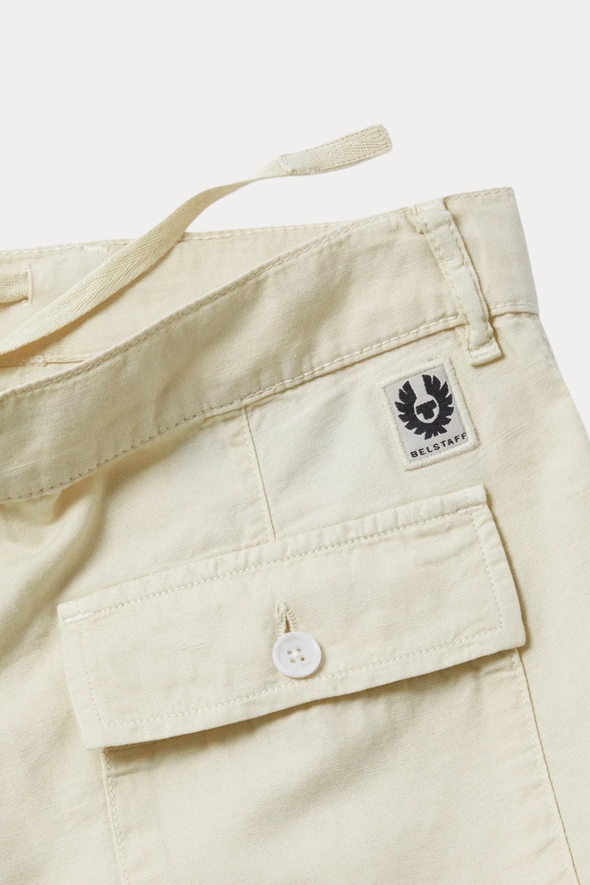 Belstaff Regular Fit Yandan Cepli Keten Şort-Şort-Libas