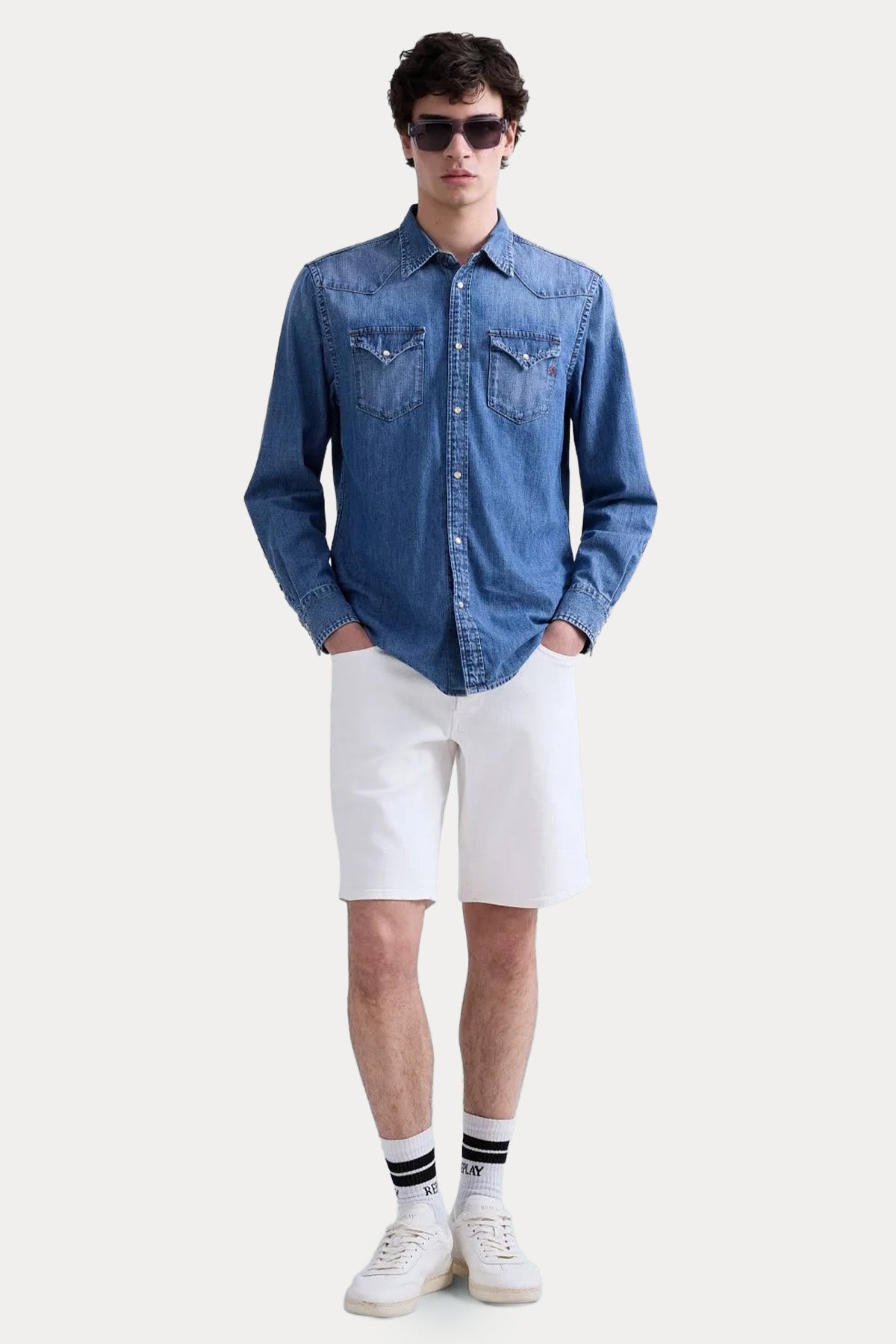 Replay Regular Fit Denim Gömlek-Gömlek-Libas