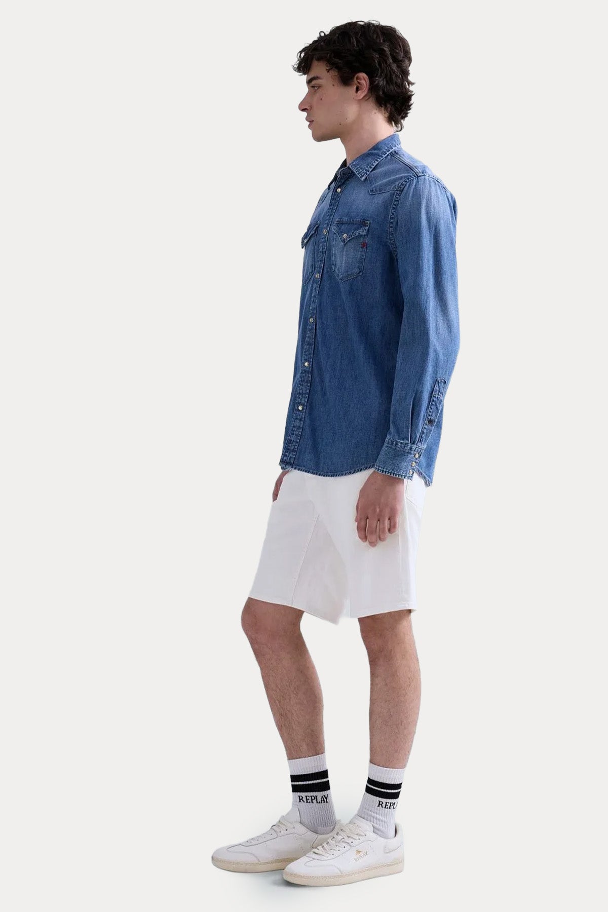 Replay Regular Fit Denim Gömlek-Gömlek-Libas