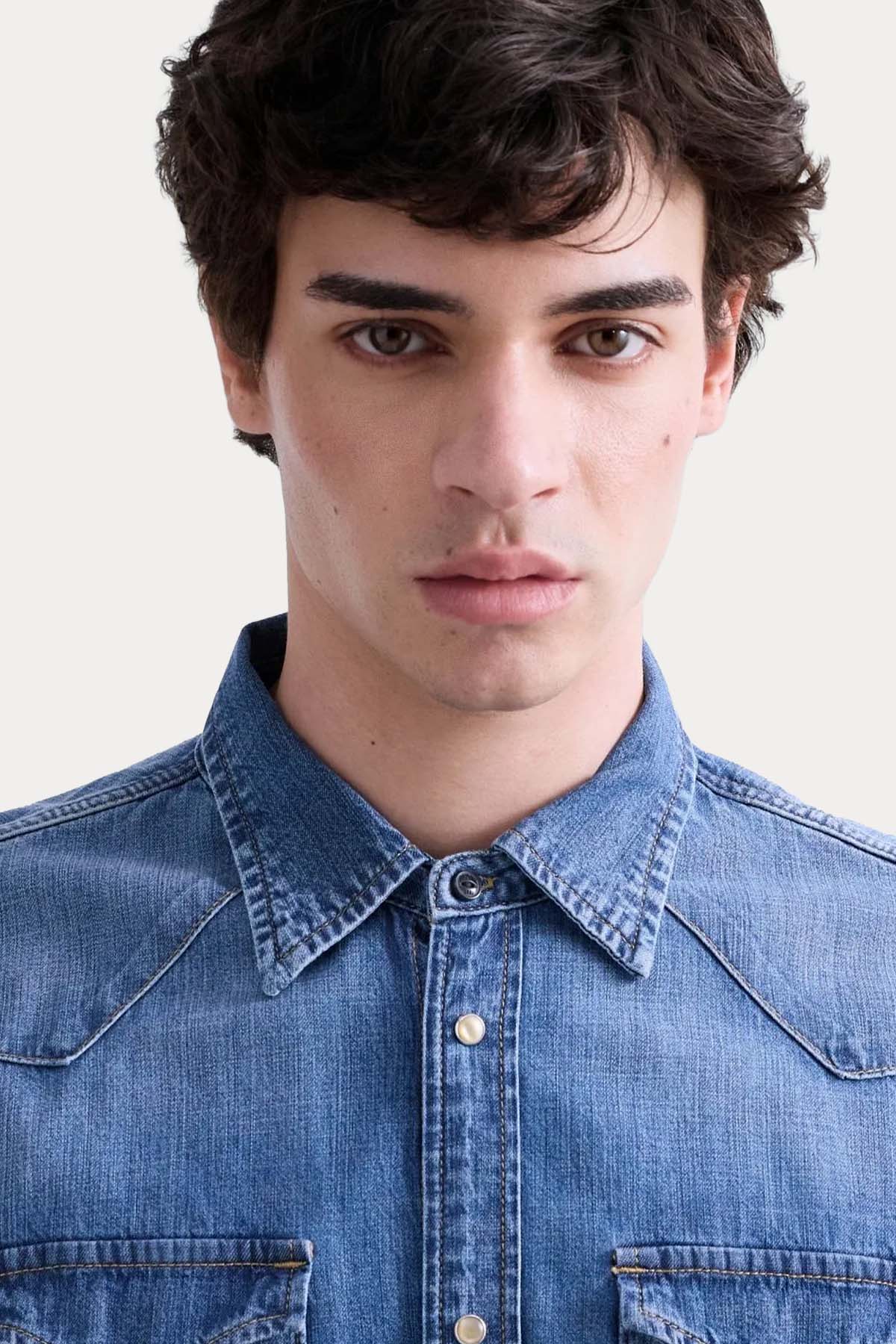 Replay Regular Fit Denim Gömlek-Gömlek-Libas