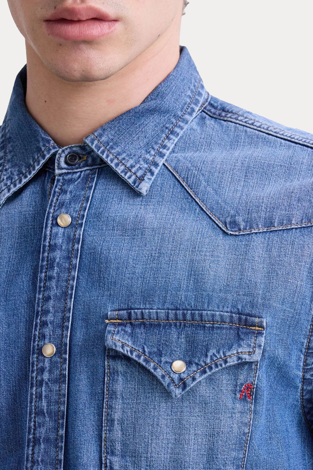 Replay Regular Fit Denim Gömlek-Gömlek-Libas
