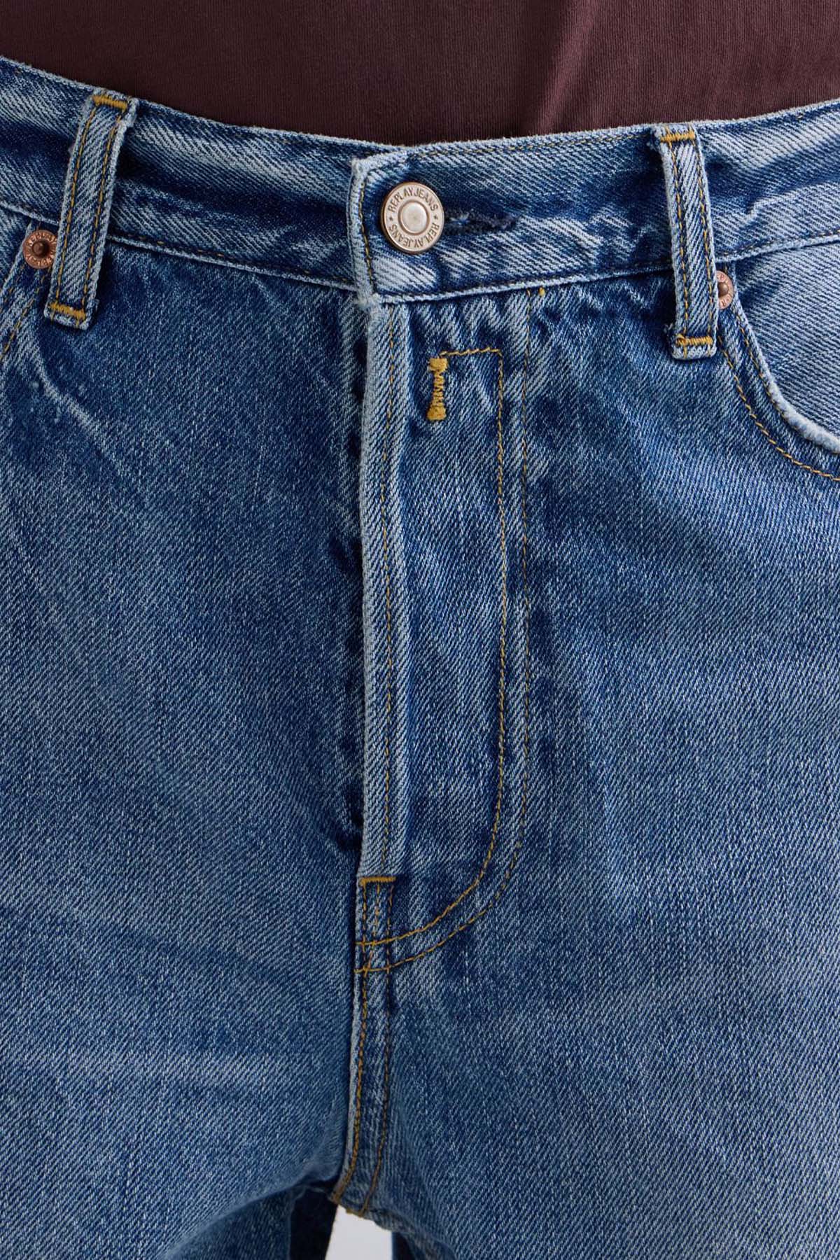 Replay Straight Fit Yıkamalı Denim Şort-Şort-Libas