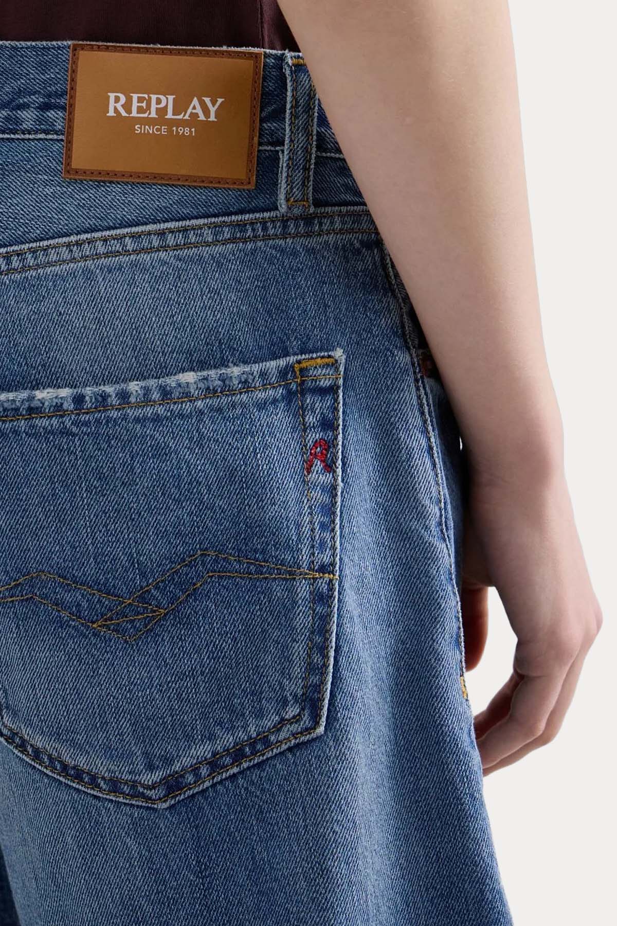 Replay Straight Fit Yıkamalı Denim Şort-Şort-Libas