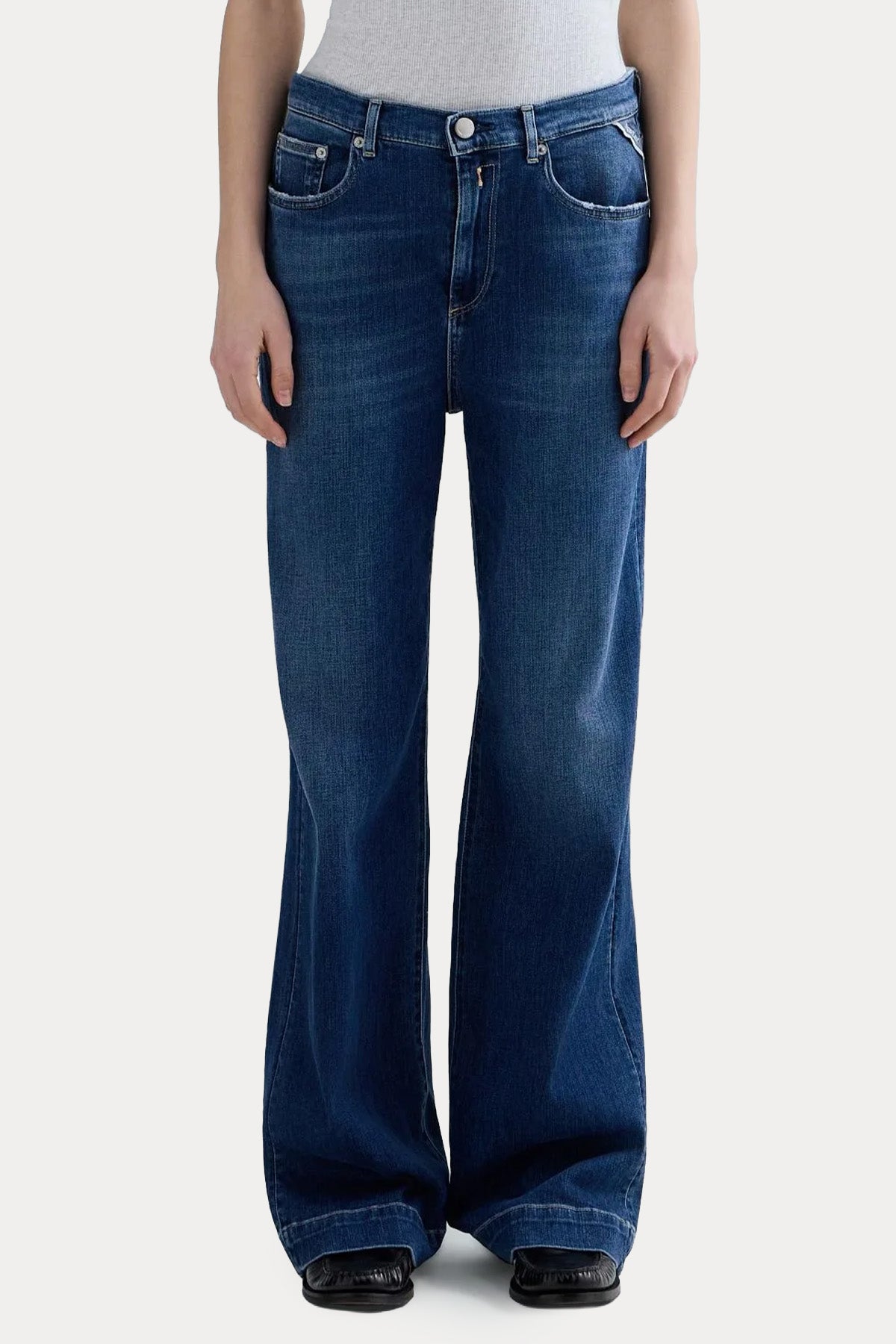 Replay Melja Relaxed Straight Fit Yıkamalı Jeans-Jeans-Libas