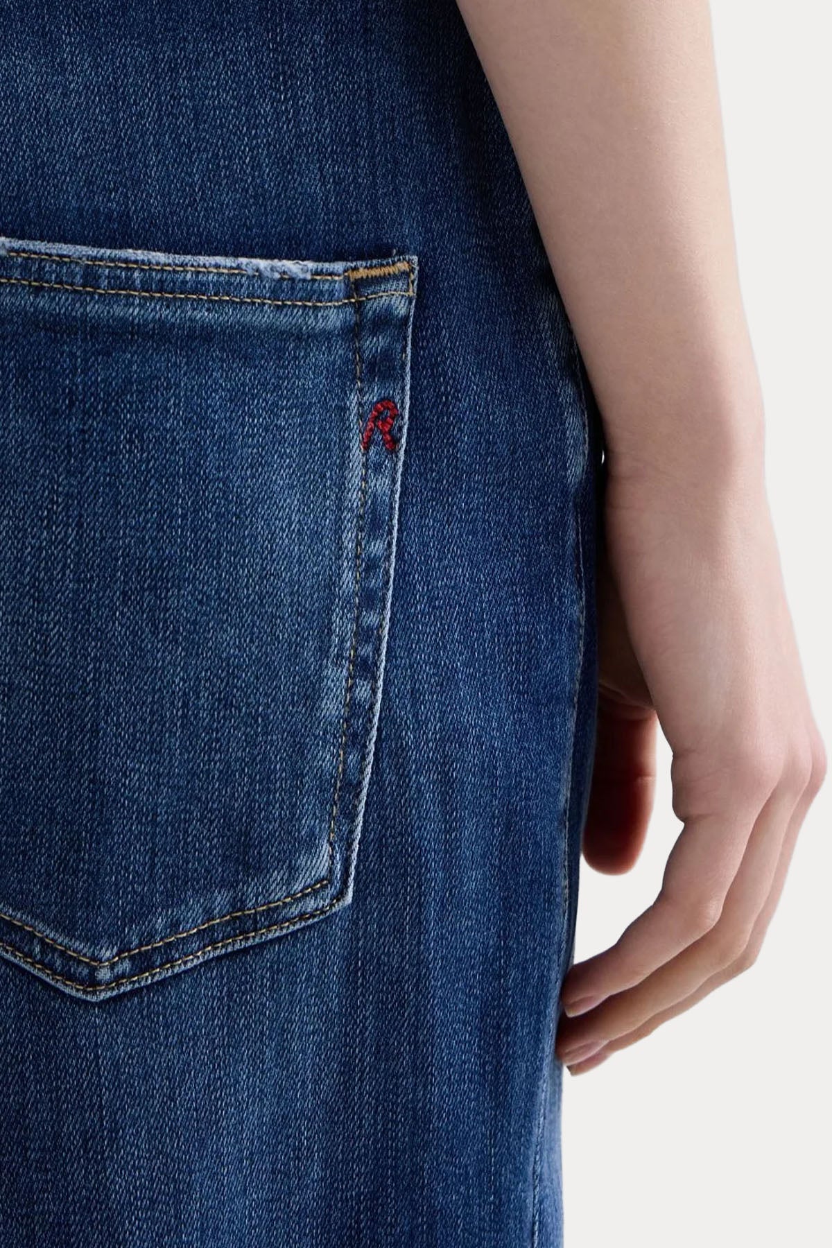 Replay Melja Relaxed Straight Fit Yıkamalı Jeans-Jeans-Libas