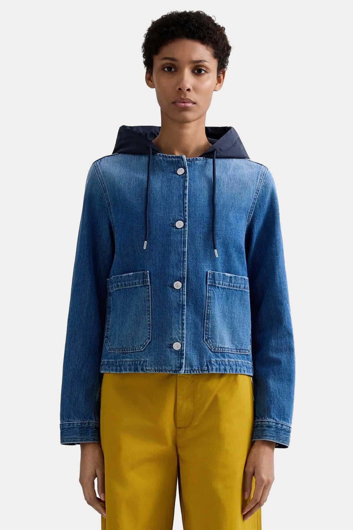 Replay Relaxed Fit Kapüşonlu Denim Ceket-Ceket-Libas